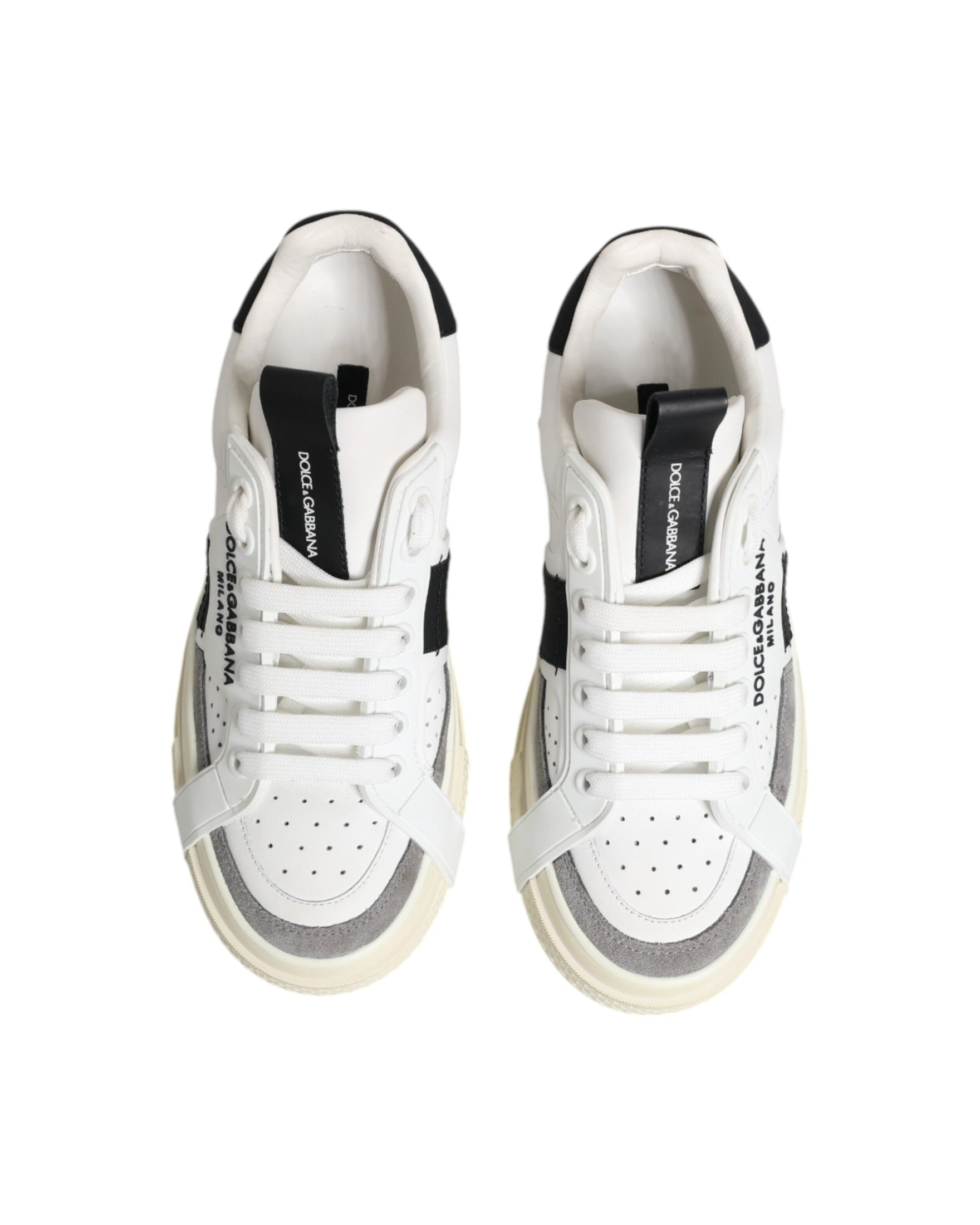 Dolce & Gabbana White Leather Custom 2zero Sneakers Shoes Glam Steals