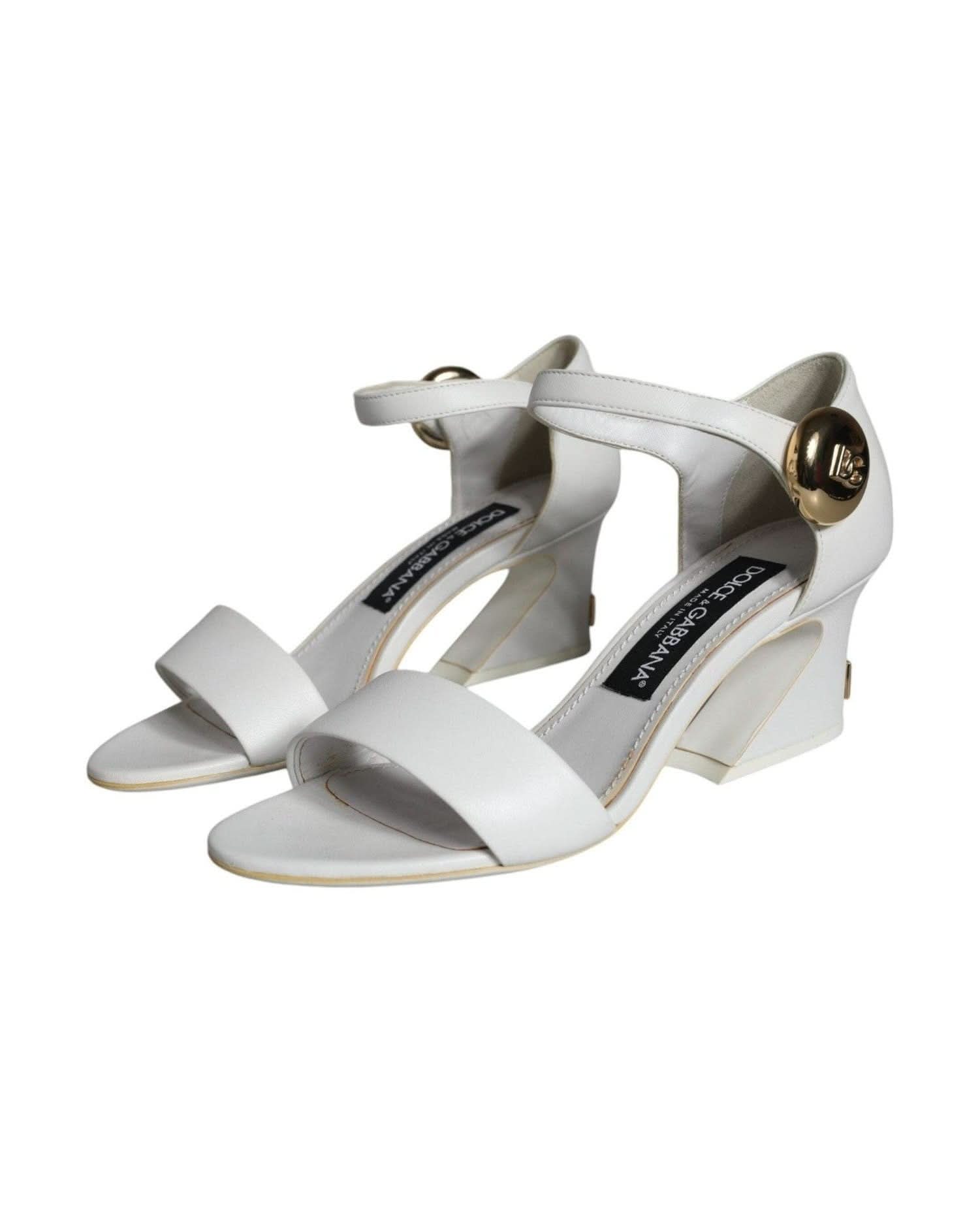 Dolce & Gabbana White Leather Heels Heels