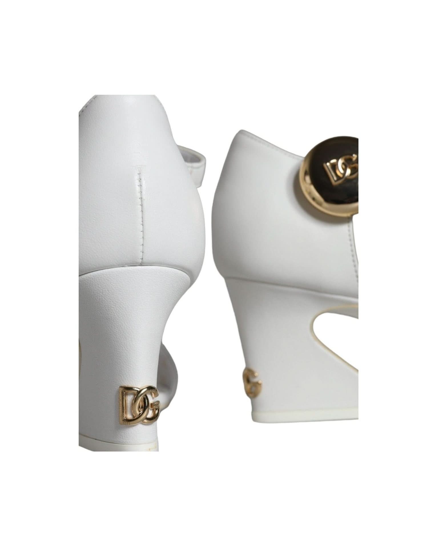 Dolce & Gabbana White Leather Heels Heels