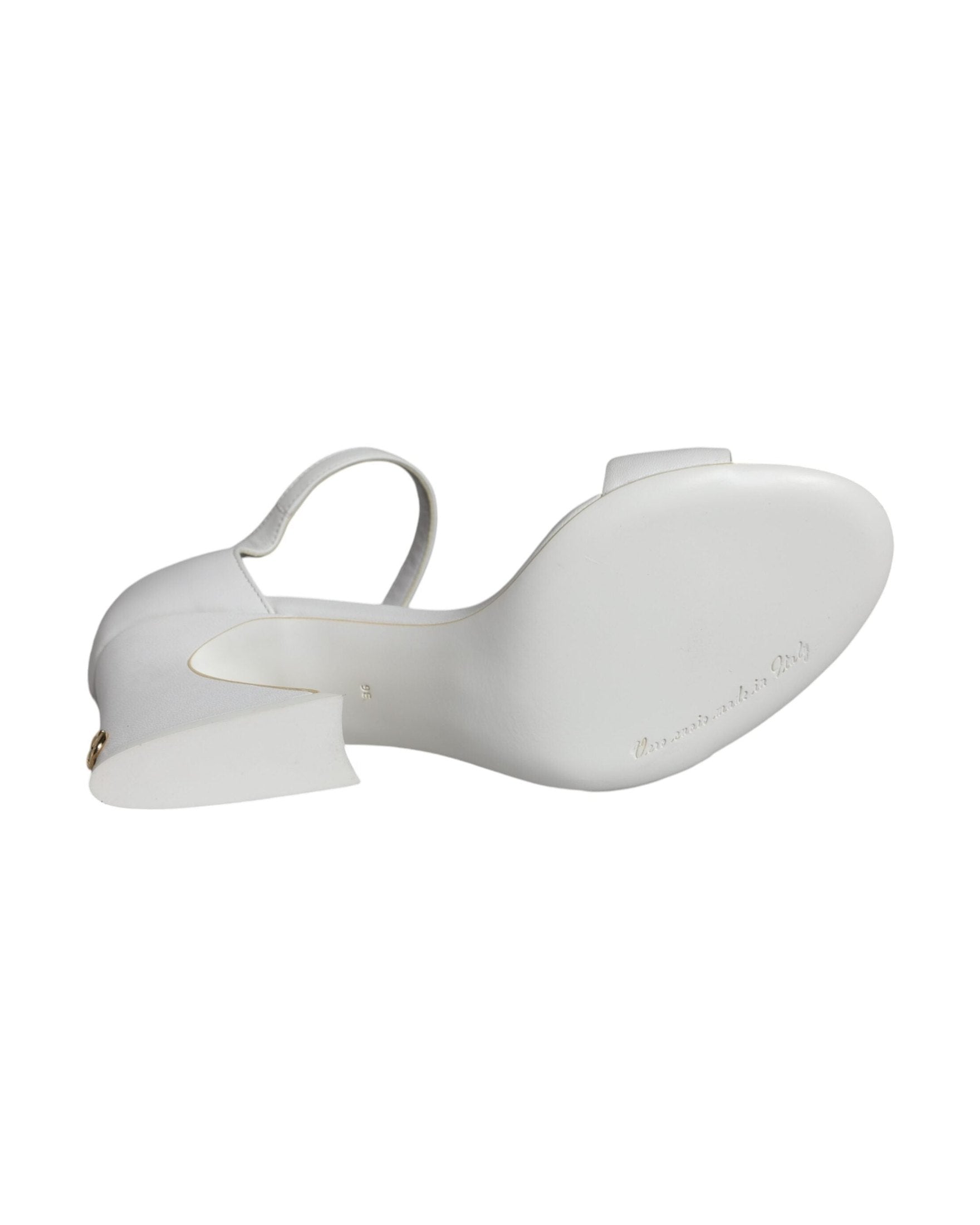 Dolce & Gabbana White Leather Heels Keira Sandals Shoes Glam Steals