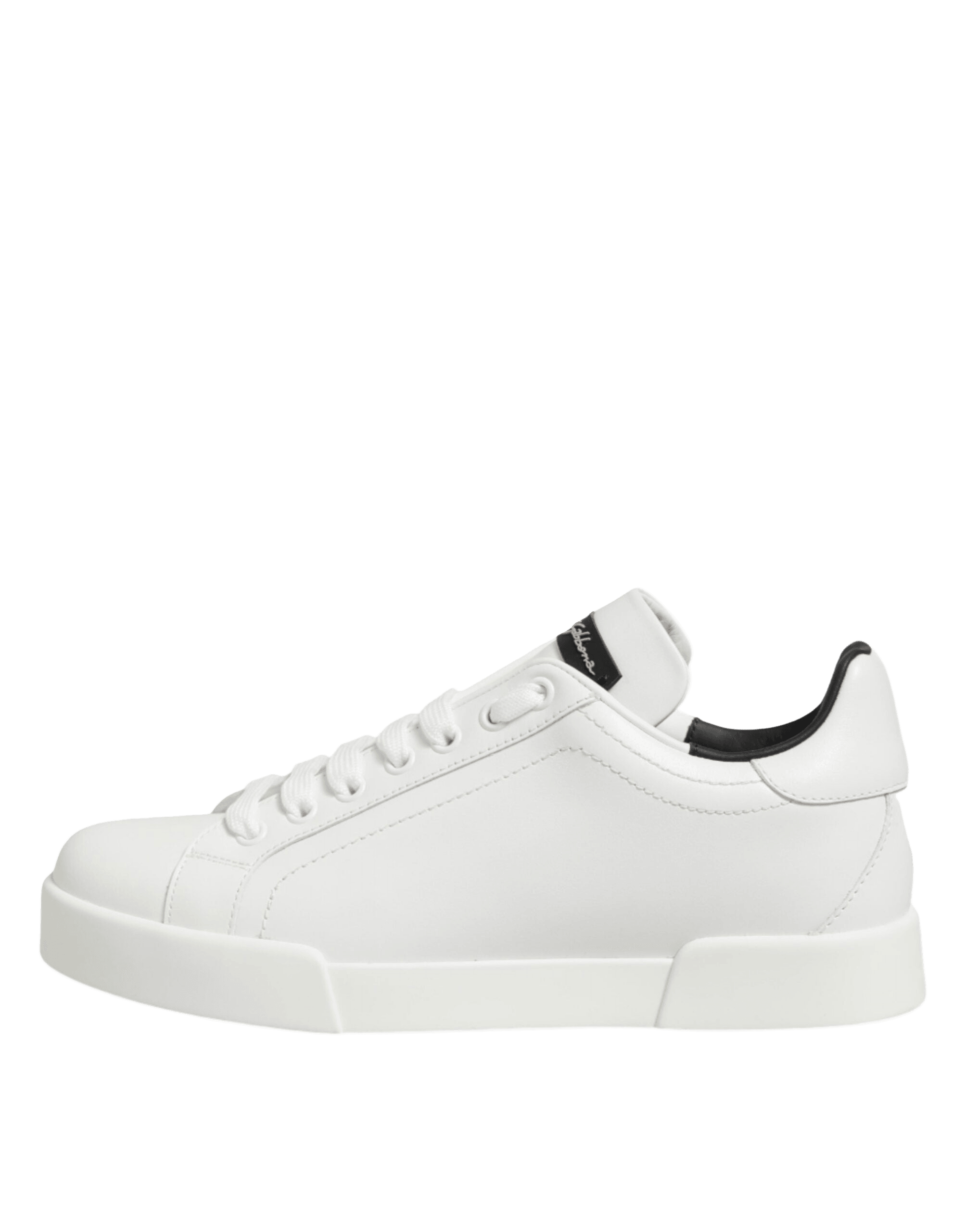 Dolce & Gabbana White Leather Lace Up Low Top Sneakers Shoes Glam Steals