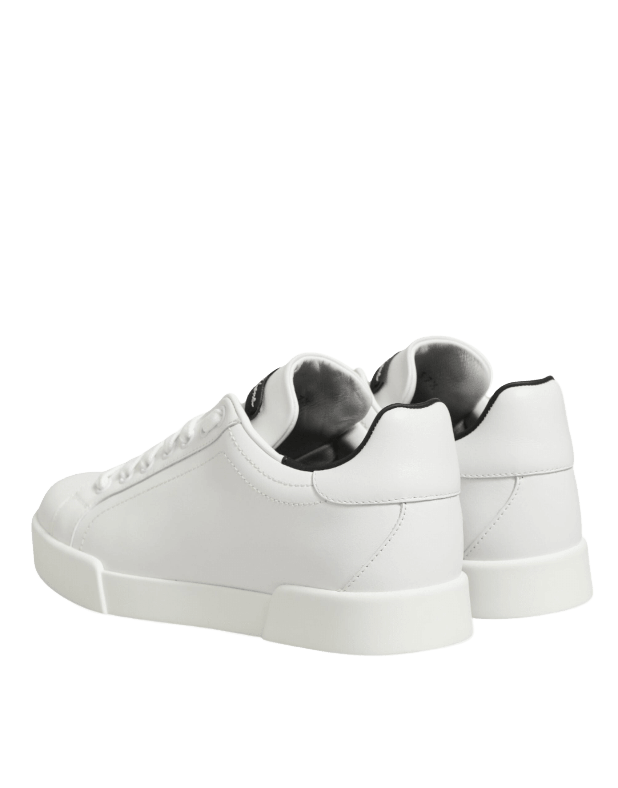 Dolce & Gabbana White Leather Lace Up Low Top Sneakers Shoes Glam Steals