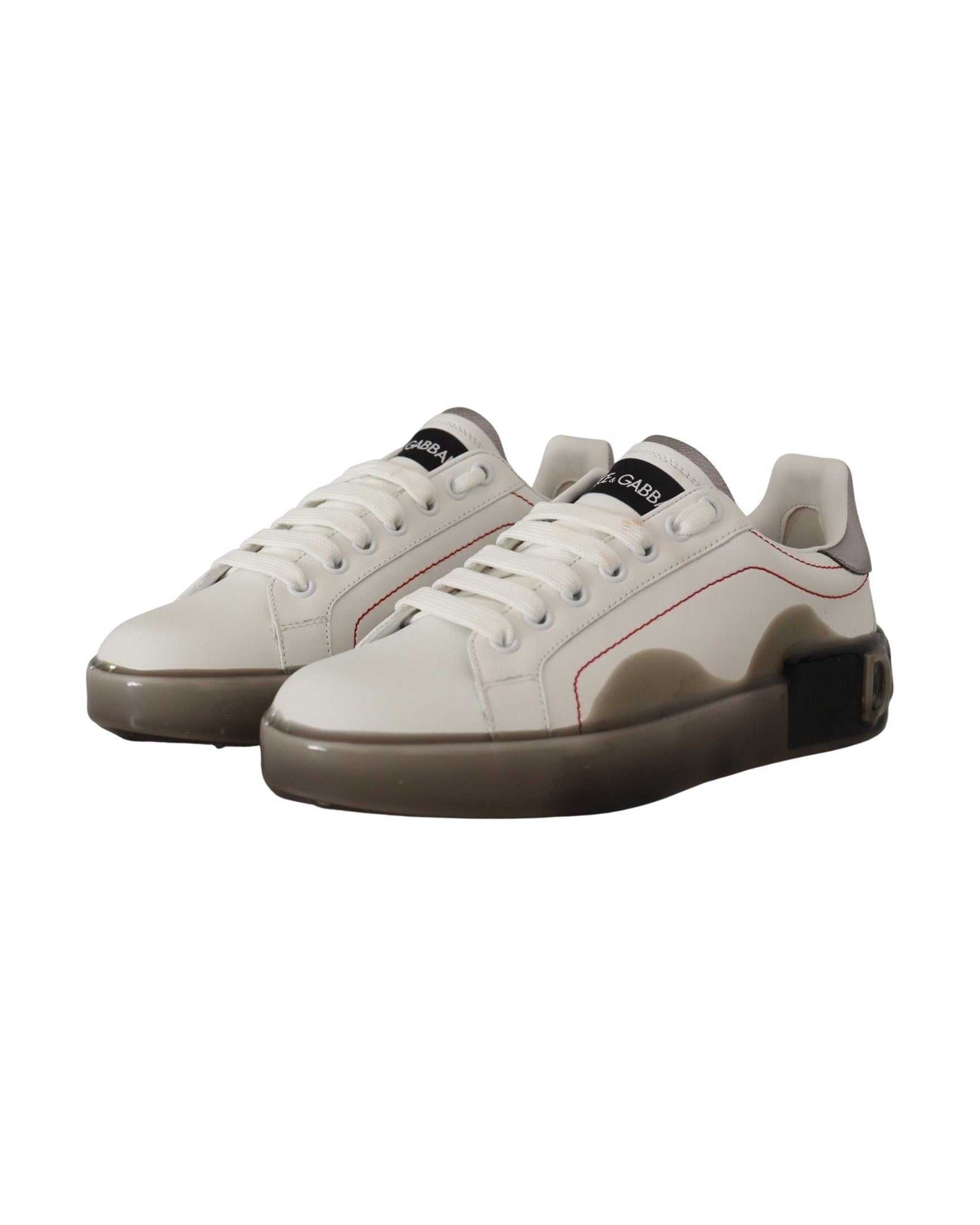 Dolce & Gabbana White Leather Logo Portofino Sneakers Glam Steals