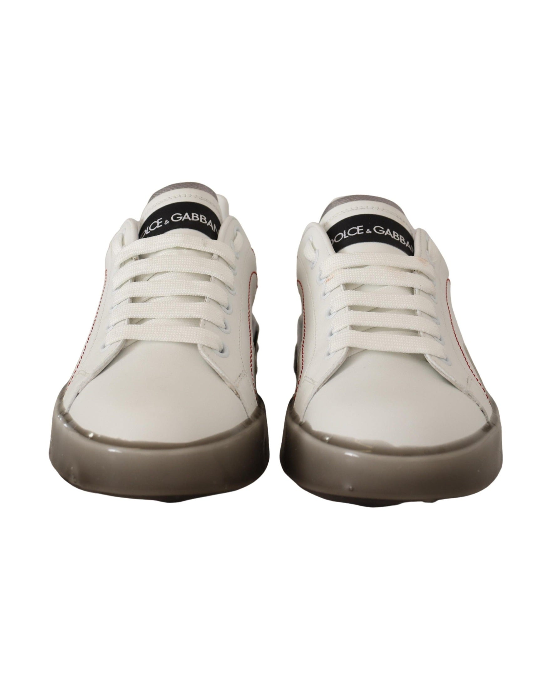 Dolce & Gabbana White Leather Logo Portofino Sneakers Glam Steals