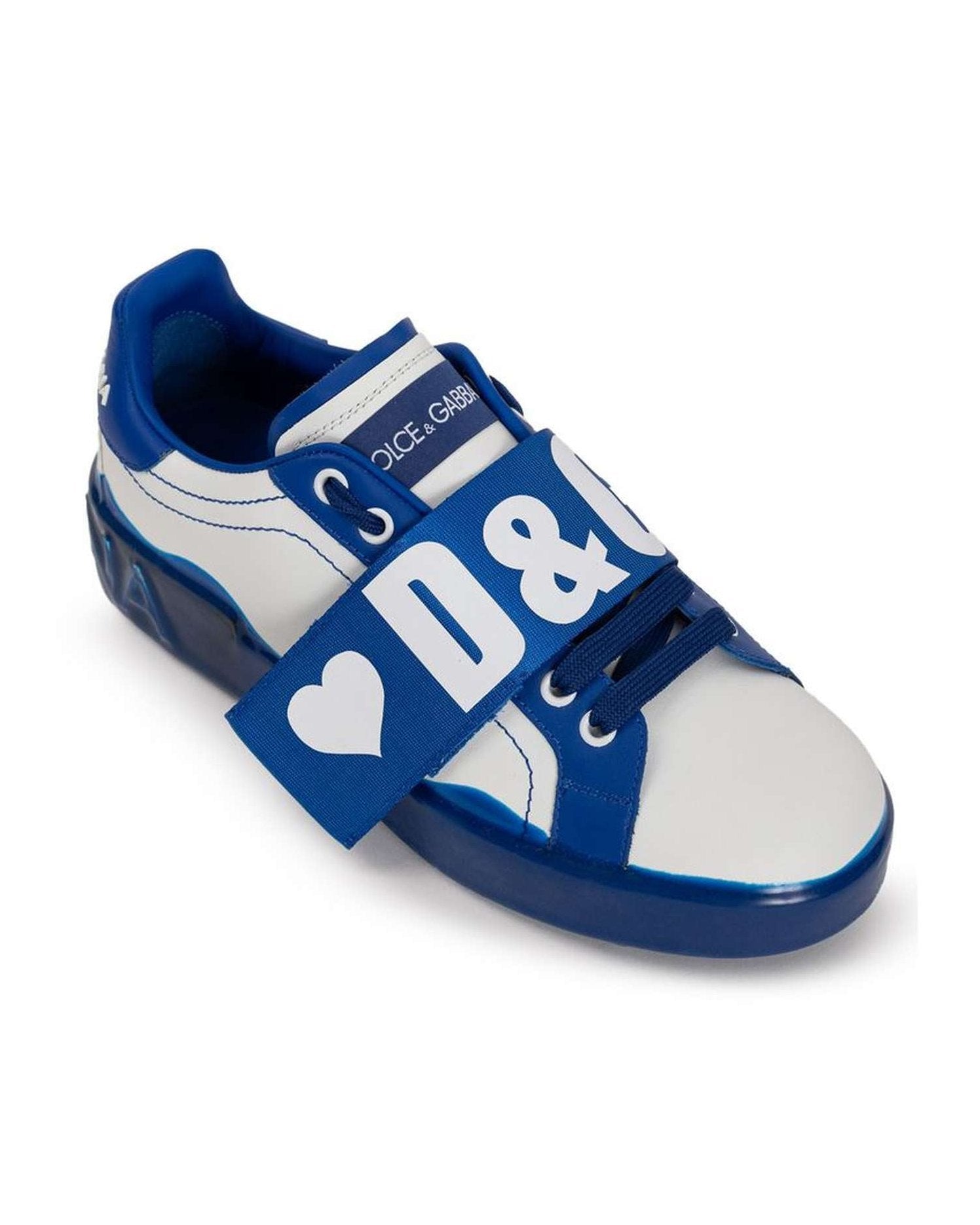 Dolce & Gabbana White Leather Low Top Glam Steals