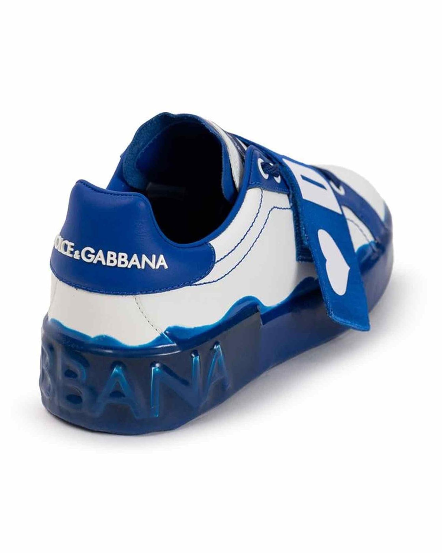 Dolce & Gabbana White Leather Low Top Glam Steals