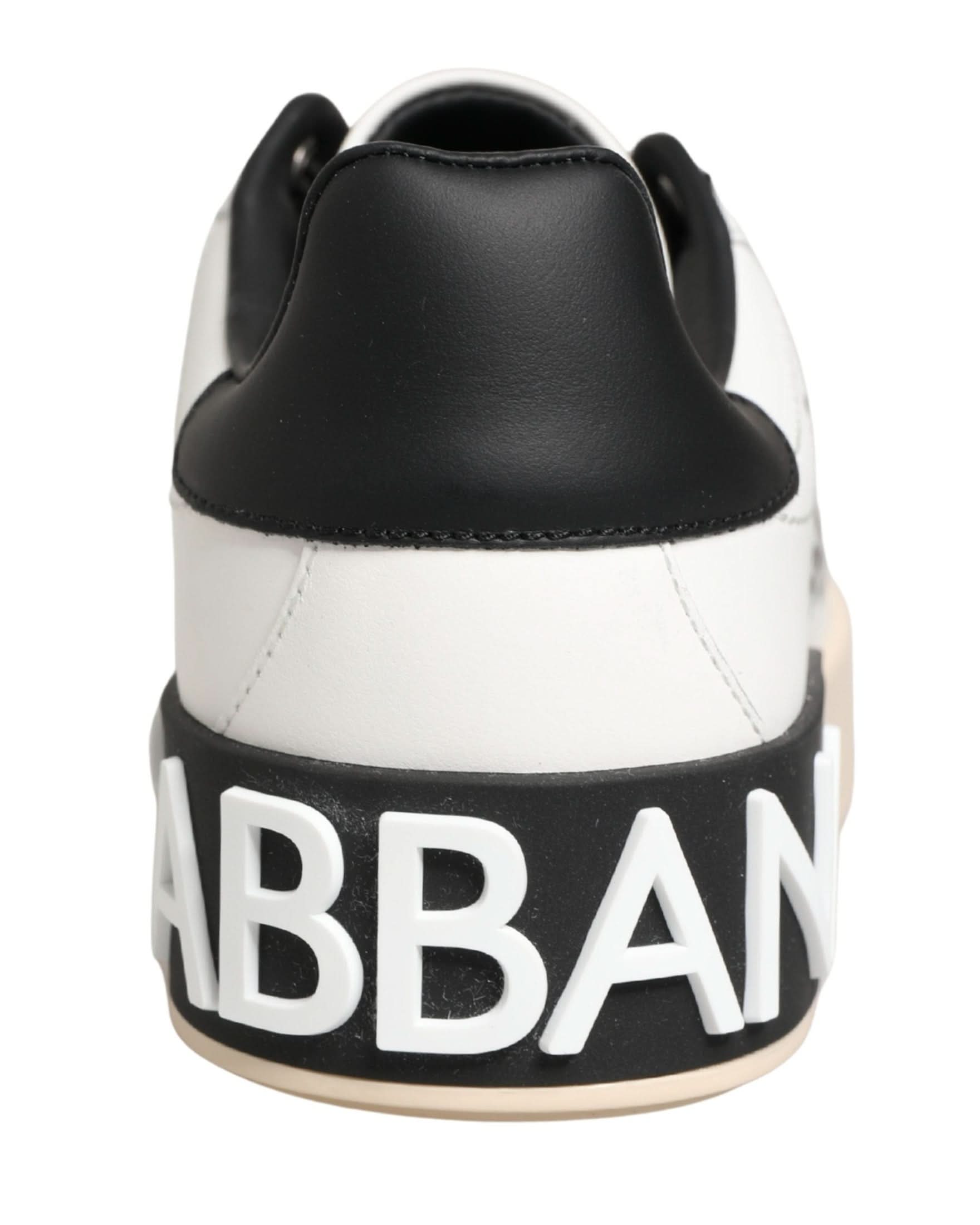 Dolce & Gabbana White Leather Low Top Portofino Sneakers Shoes Glam Steals