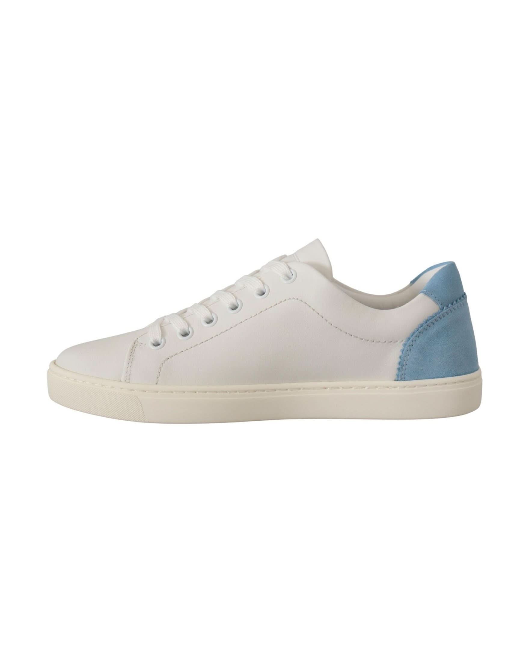 Dolce & Gabbana White Leather Low Top Sneakers Sneakers
