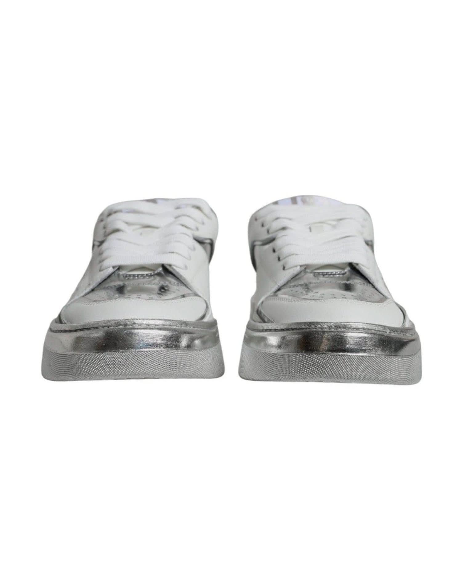 Dolce & Gabbana White Leather Low Top Sneakers Shoes Sneakers