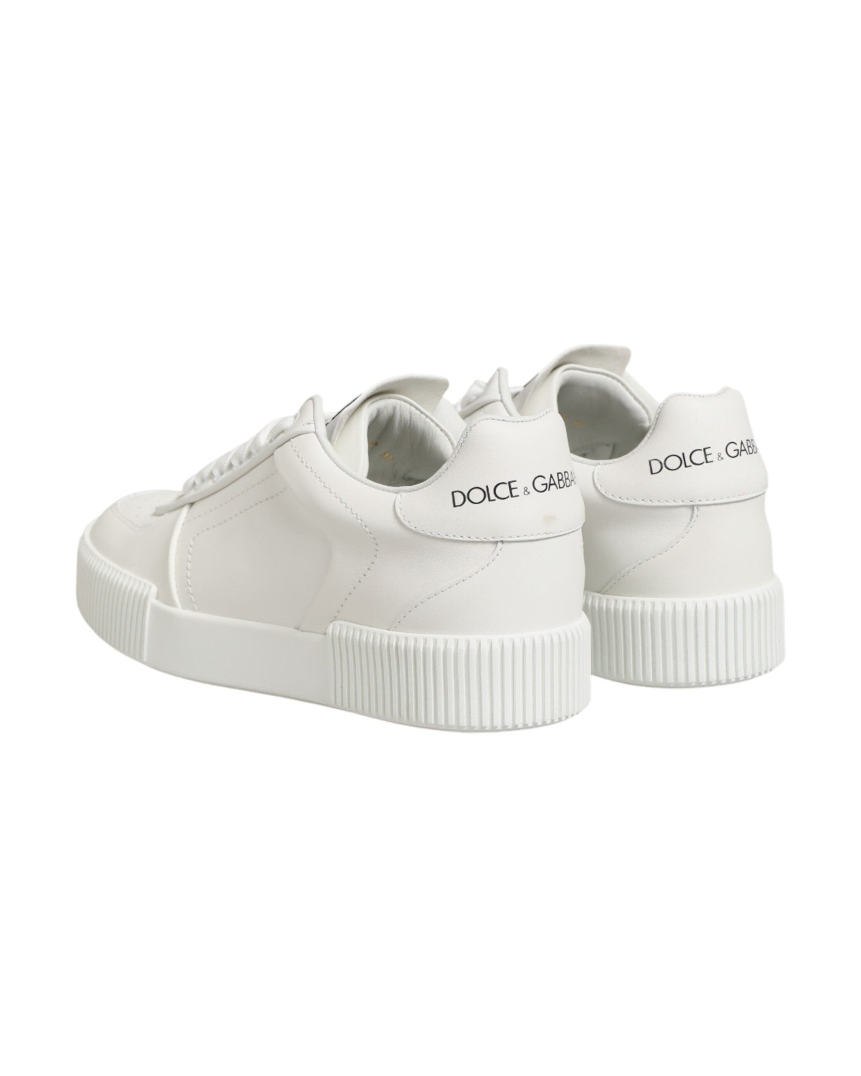 Dolce & Gabbana White Leather Miami Low Top Sneakers Glam Steals