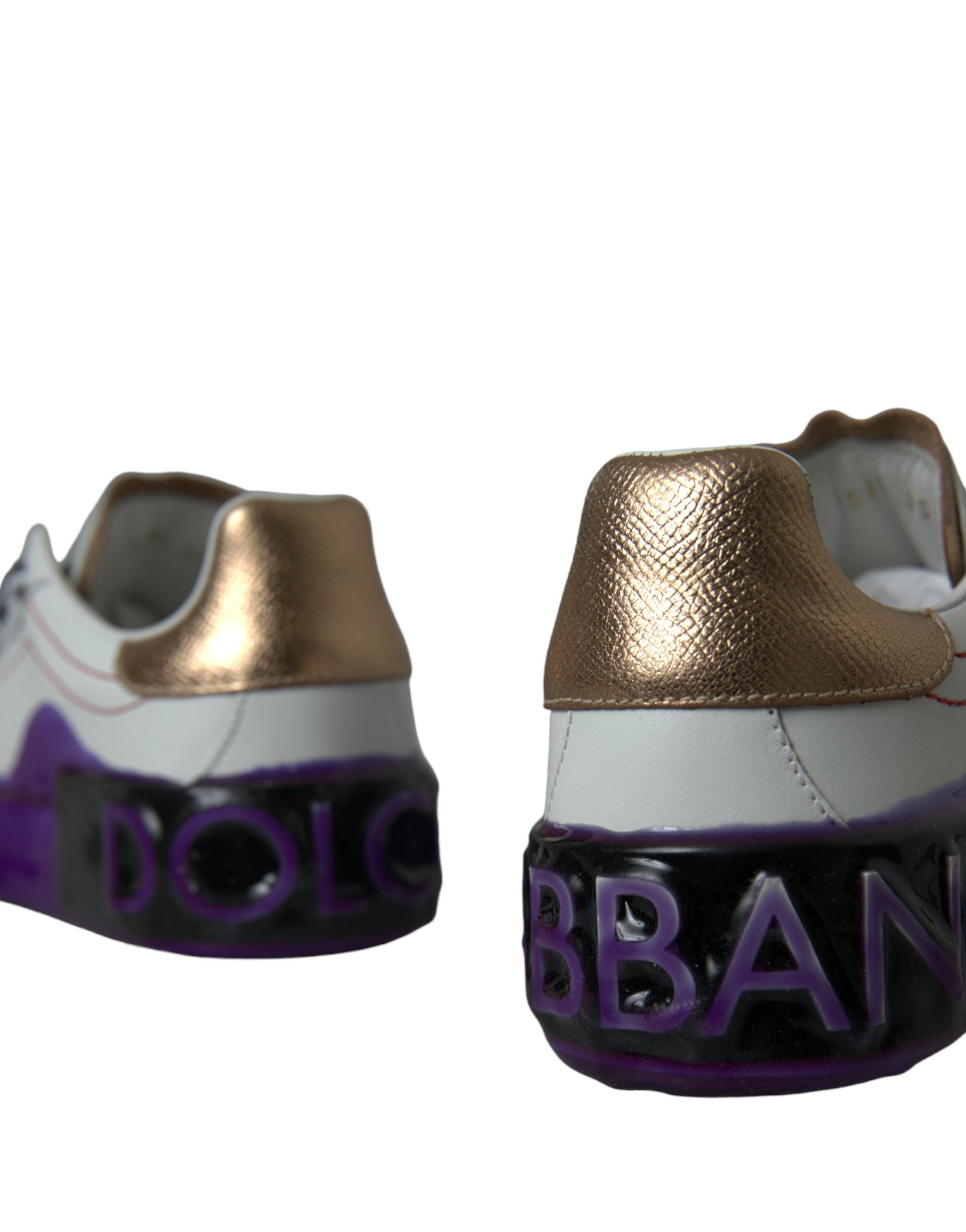 Dolce & Gabbana White Leather Portofino Low Top Sneakers Shoes Glam Steals