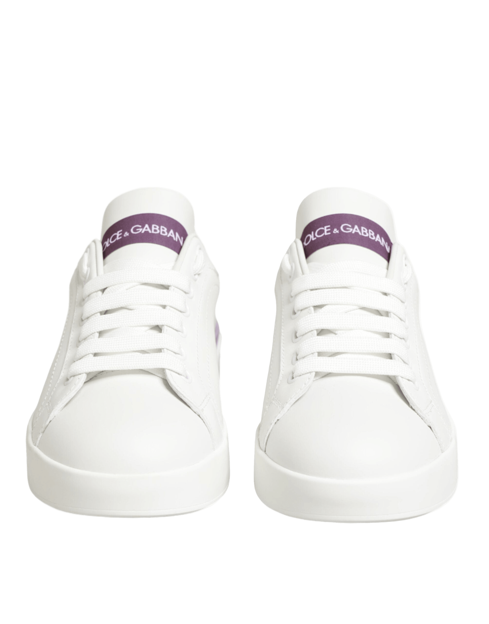 Dolce & Gabbana White Leather Purple Casual Sneakers Shoes Glam Steals