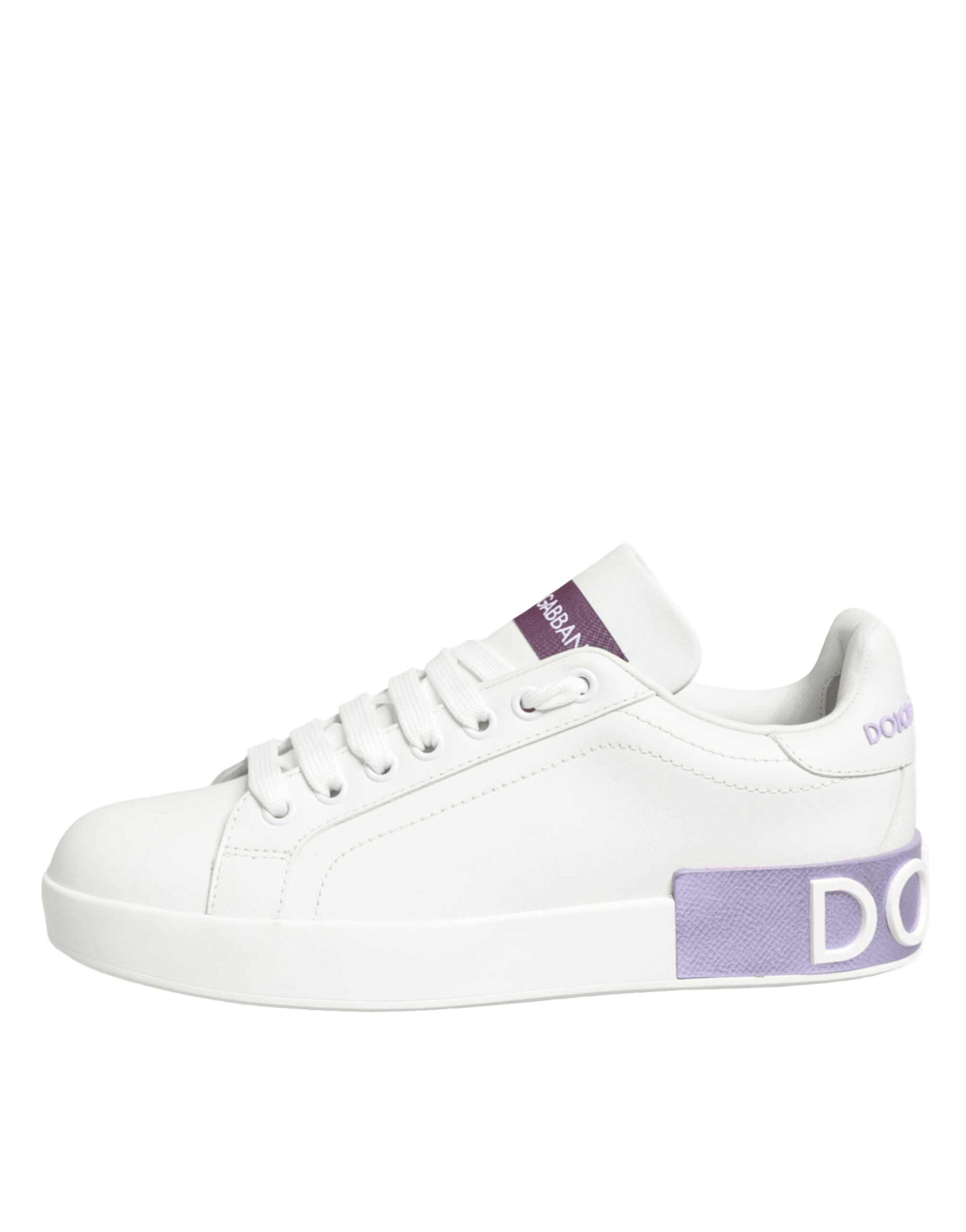 Dolce & Gabbana White Leather Purple Casual Sneakers Shoes Glam Steals