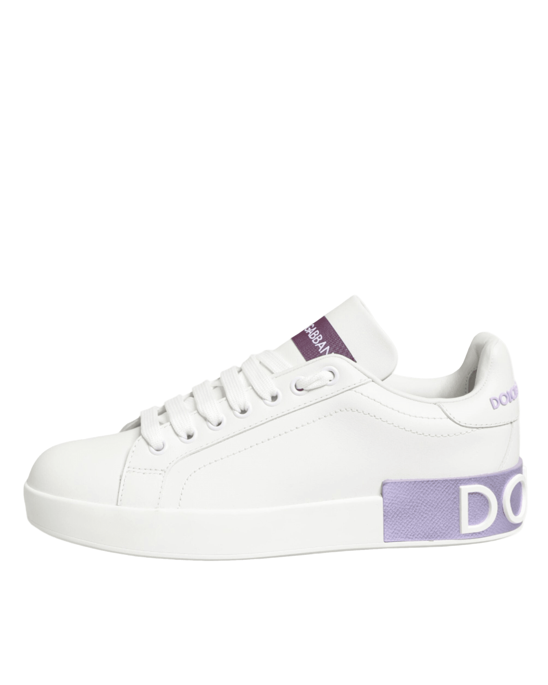 Dolce & Gabbana White Leather Purple Casual Sneakers Shoes Glam Steals