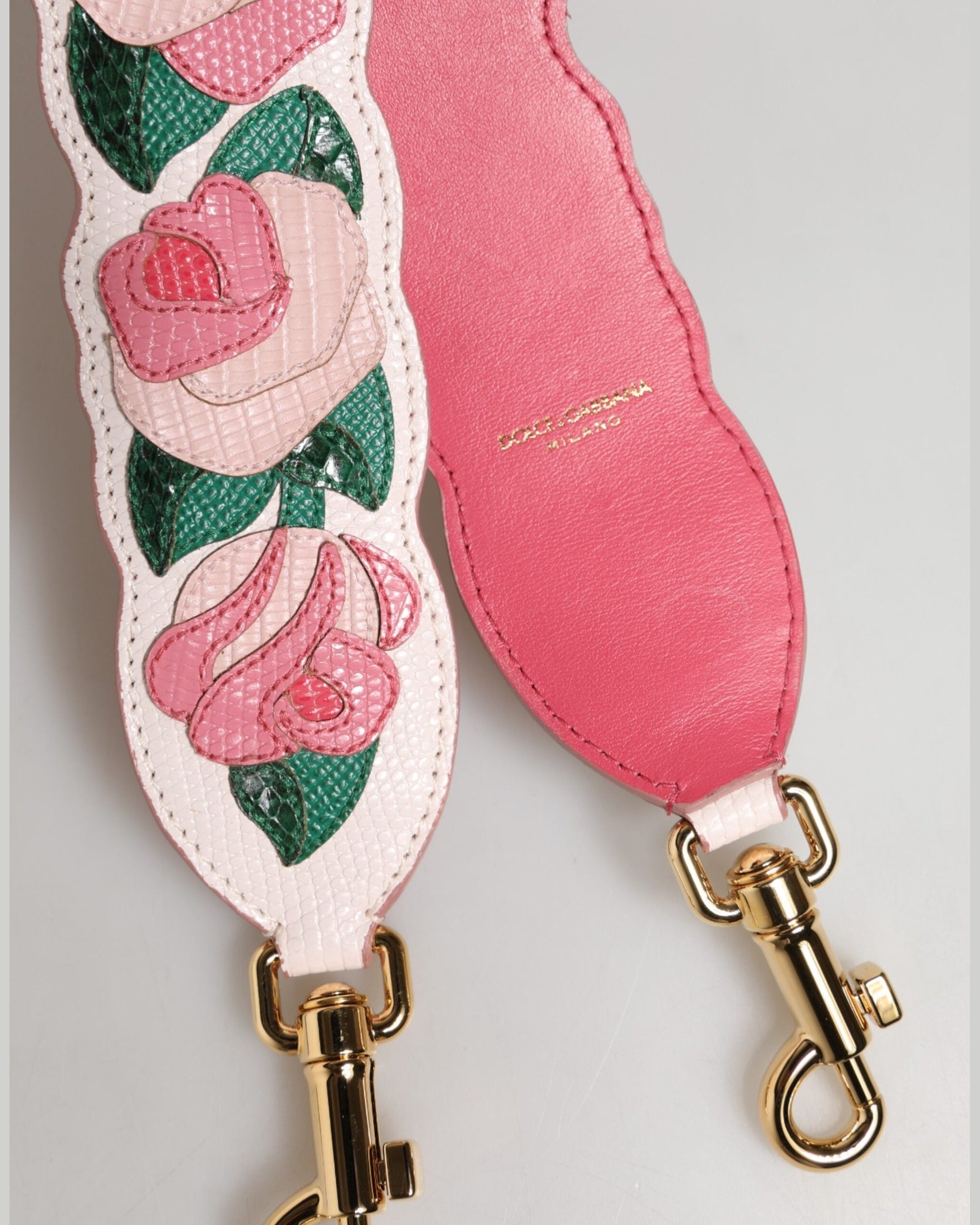 Dolce & Gabbana White Leather Strap Floral Calf Bag Accessory Shoulder Glam Steals