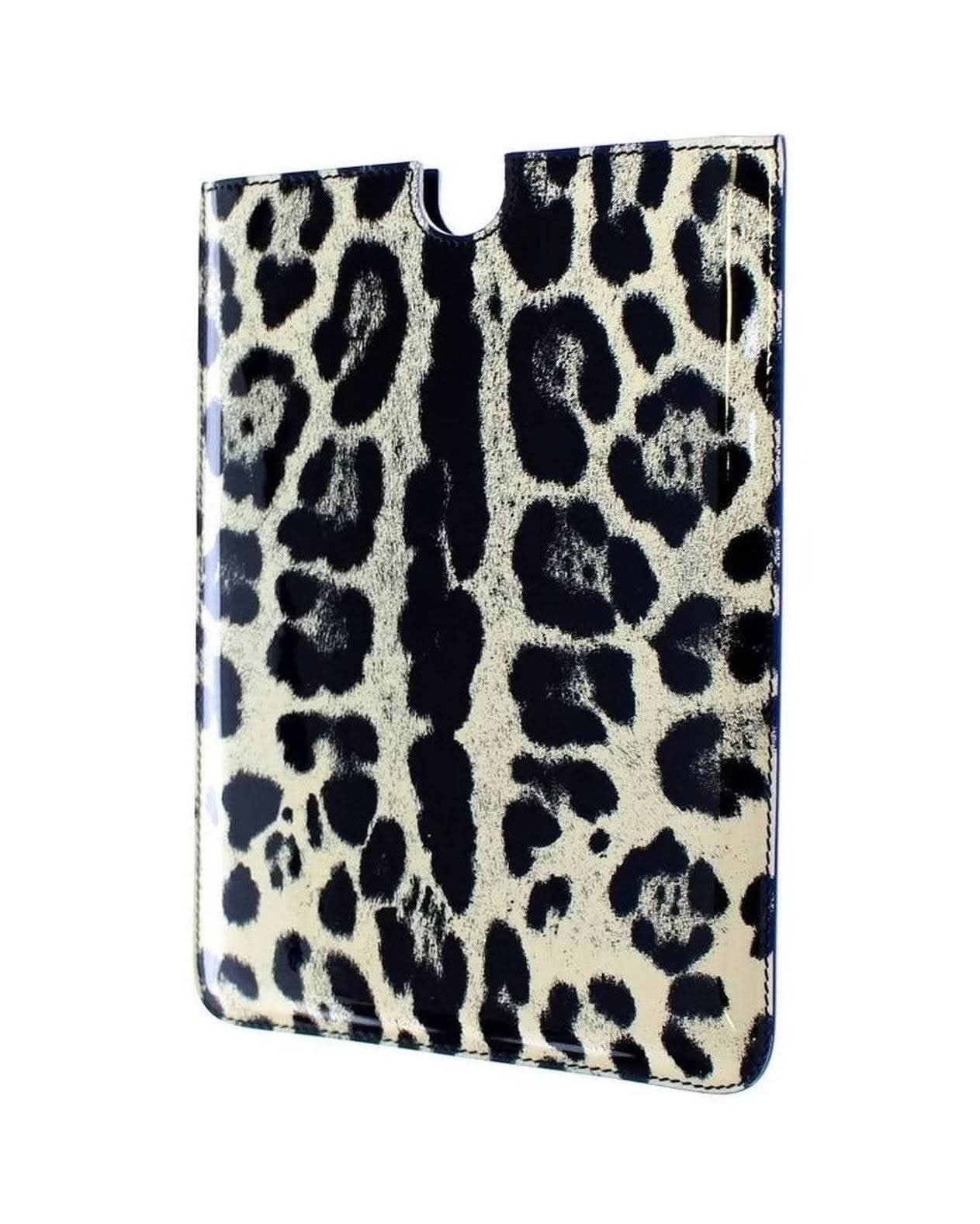 Dolce & Gabbana White Leather Leopard Pattern Ebook Cover Tablet Case Computer Covers & Skins