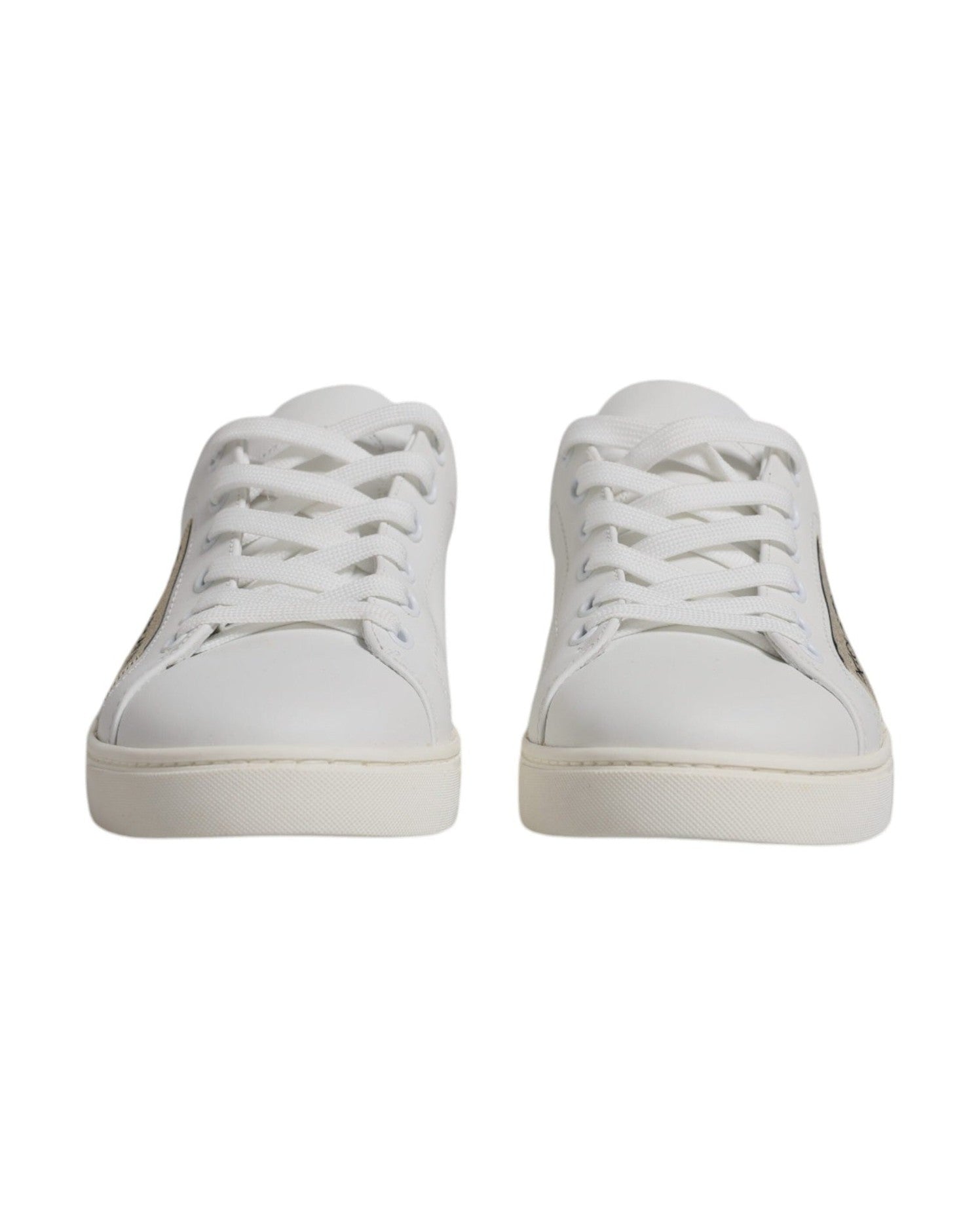 Dolce & Gabbana White London Calf Leather Sneakers Shoes Glam Steals