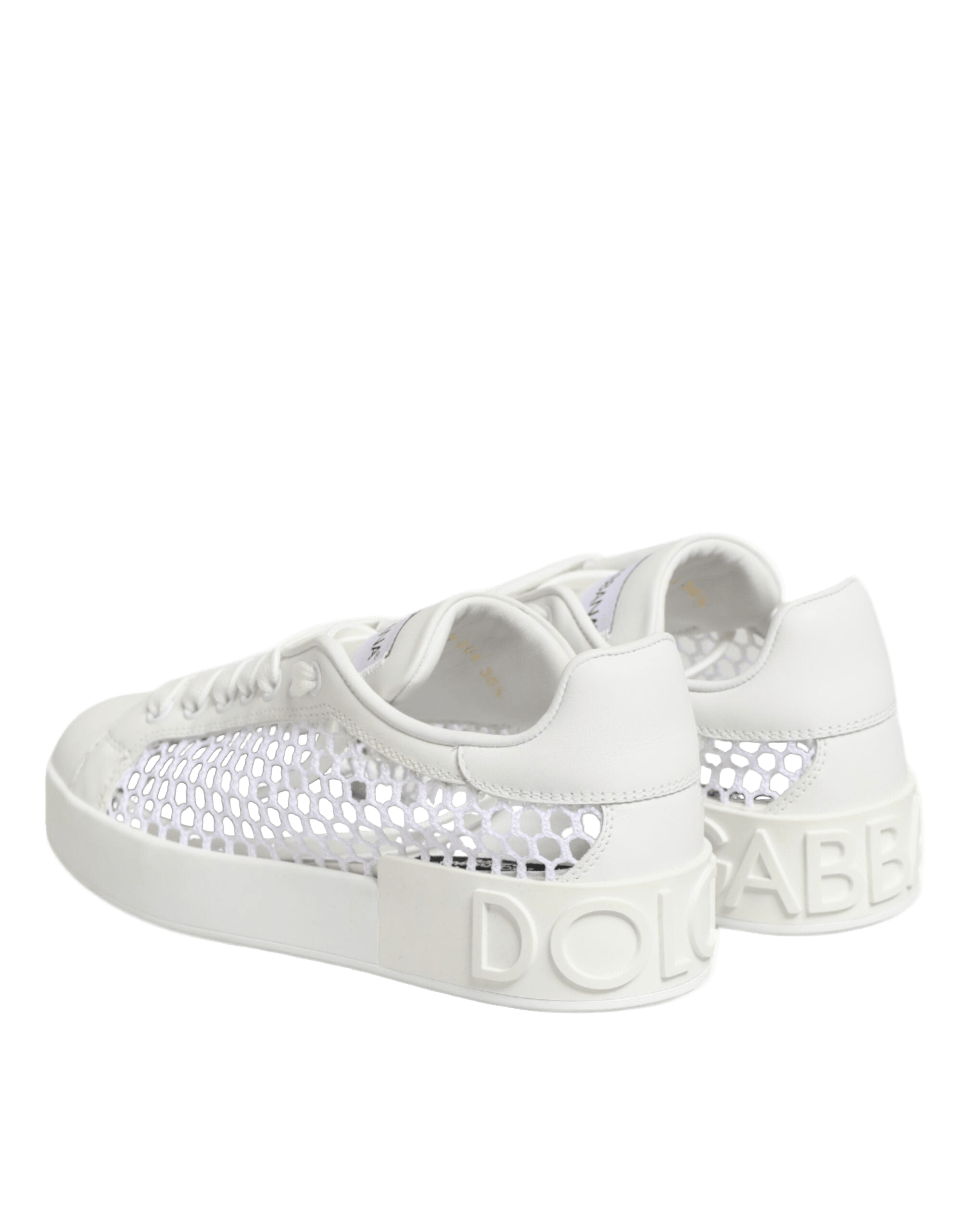 Dolce & Gabbana White Mesh Inserts Low Top Sneakers Shoes Glam Steals