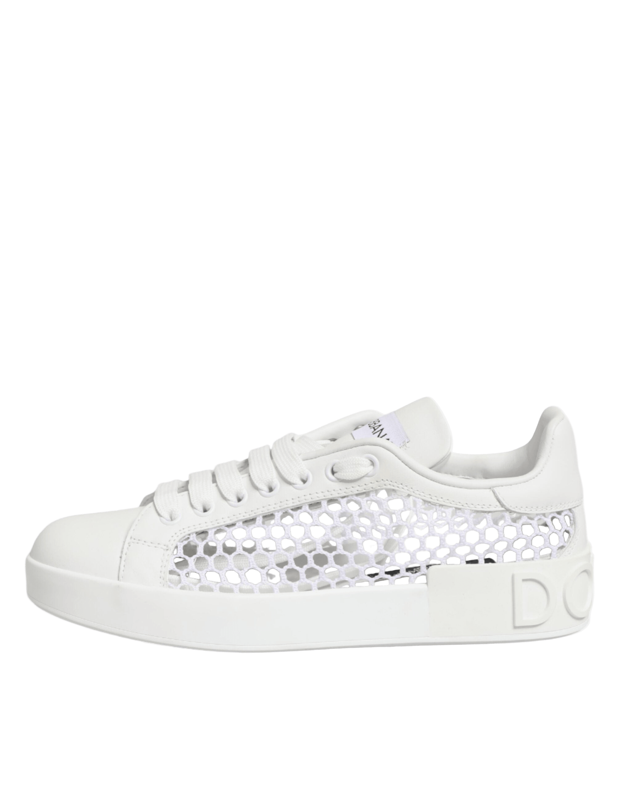 Dolce & Gabbana White Mesh Inserts Low Top Sneakers Shoes Glam Steals