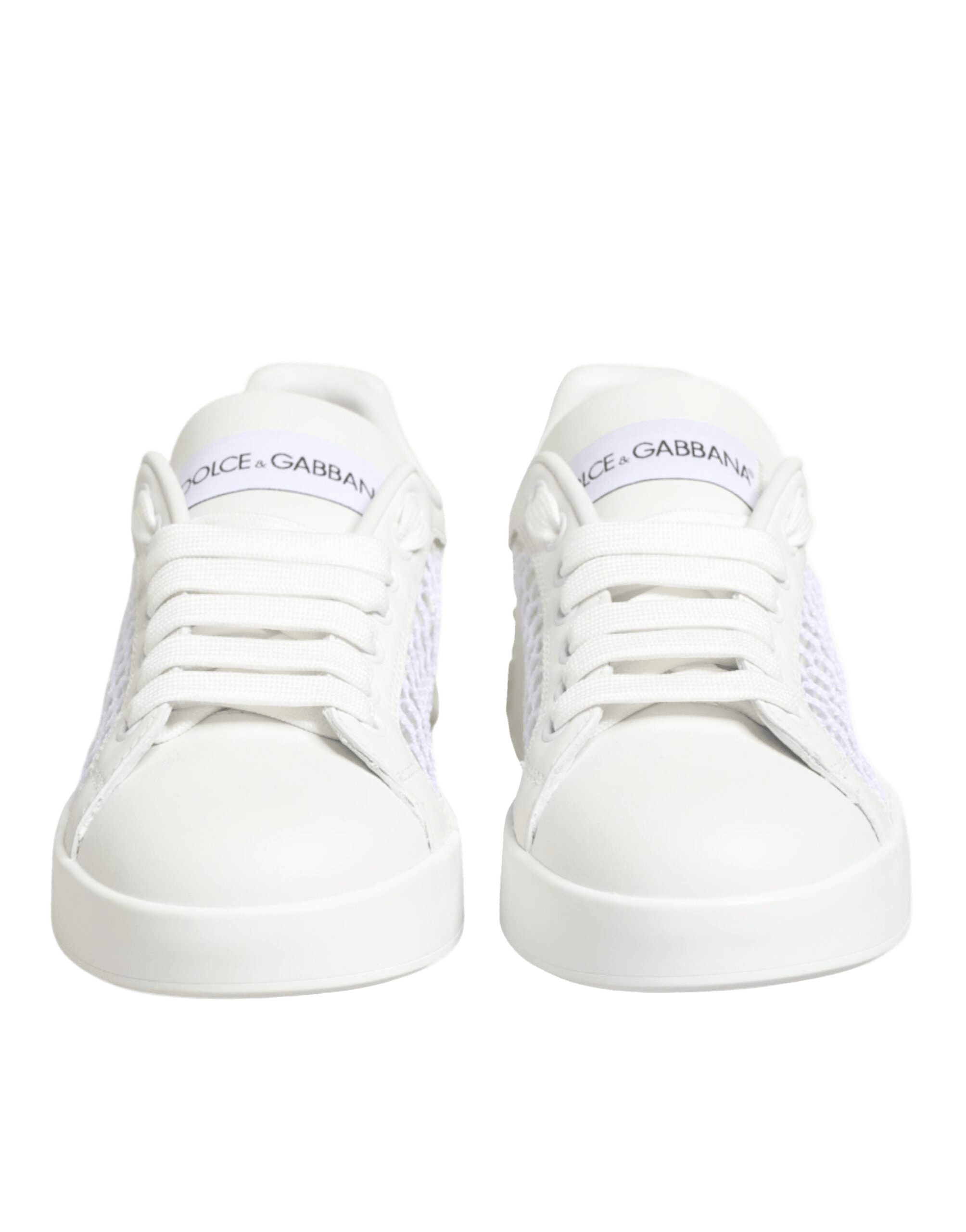 Dolce & Gabbana White Mesh Inserts Low Top Sneakers Shoes Glam Steals