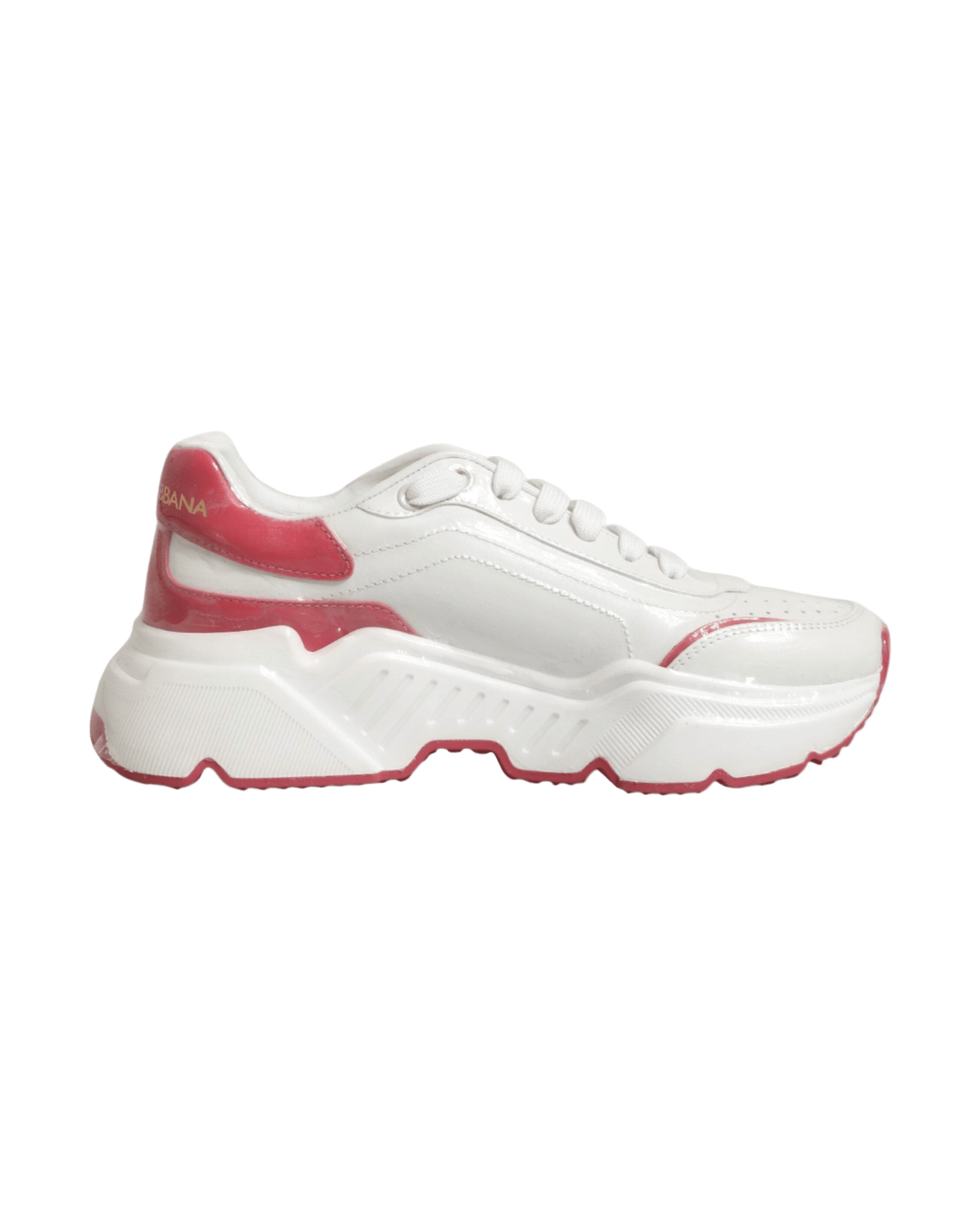 Dolce & Gabbana White Pink Daymaster Low Top Sneakers Shoes Glam Steals