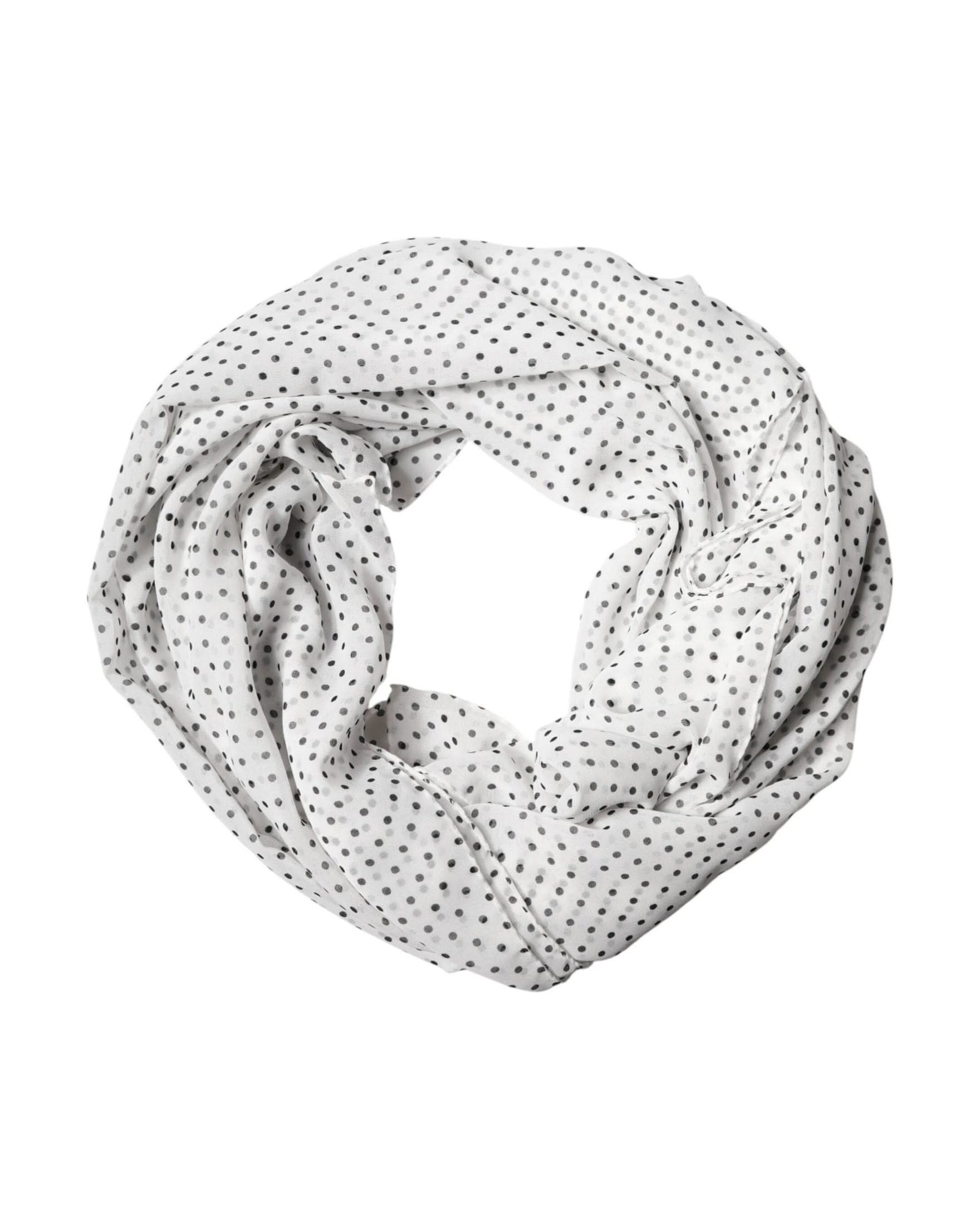Dolce & Gabbana White Polyester Polka Dot Shawl Scarf Scarves & Shawls
