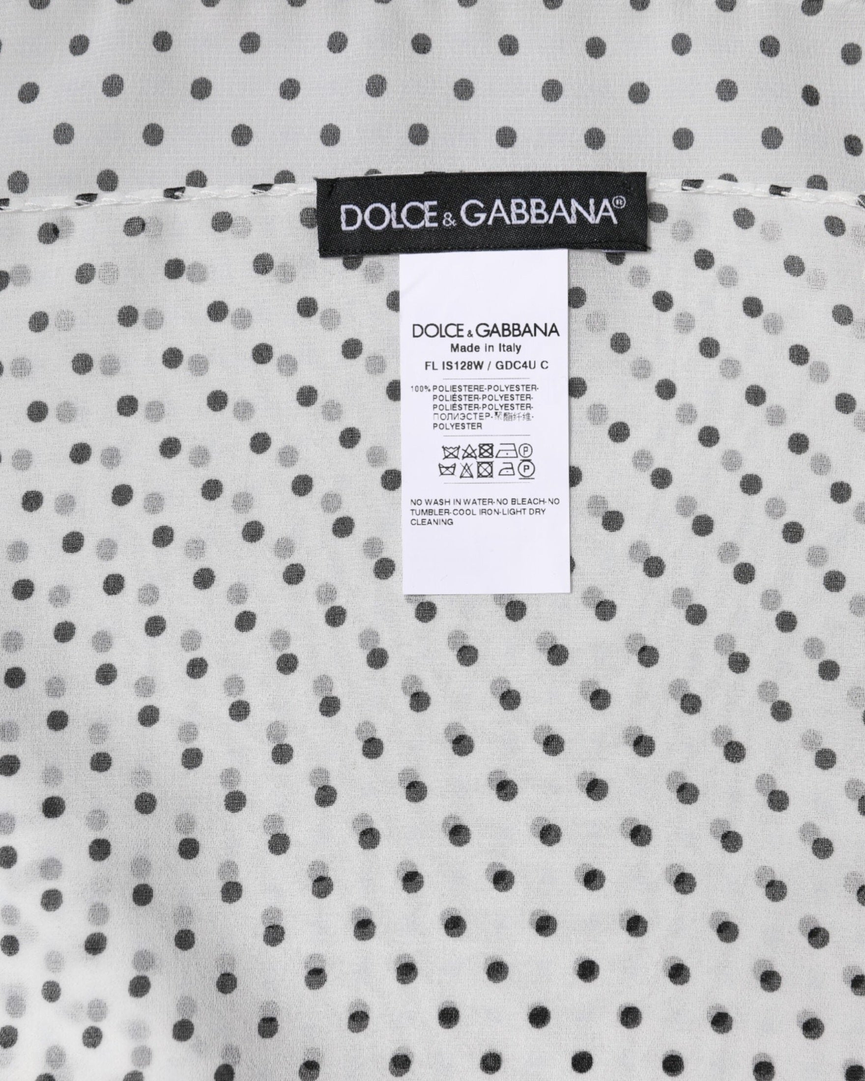 Dolce & Gabbana White Polyester Polka Dots Wrap Shawl Scarf Glam Steals