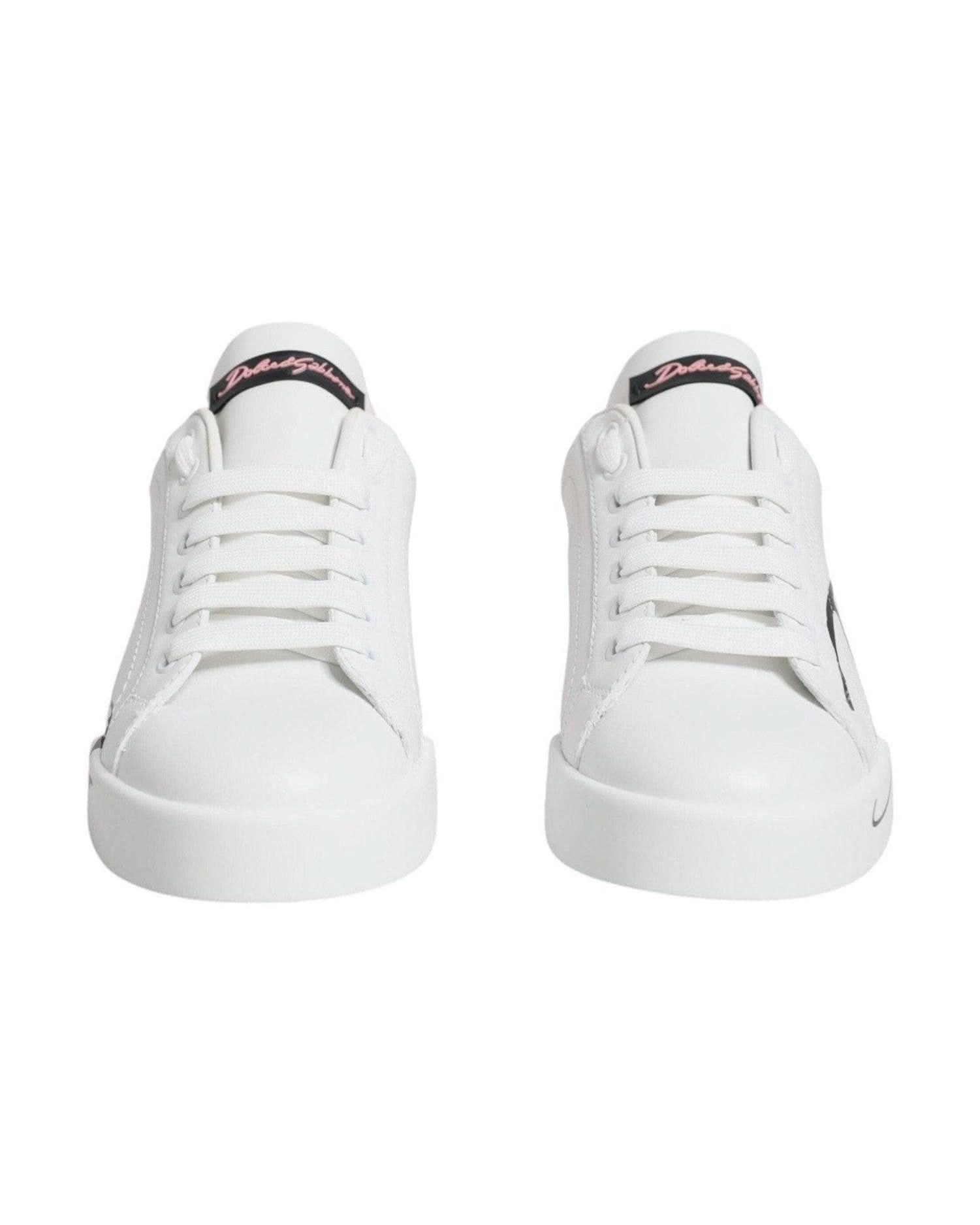 Dolce & Gabbana White Portofino Low Top Sneakers Shoes Sneakers