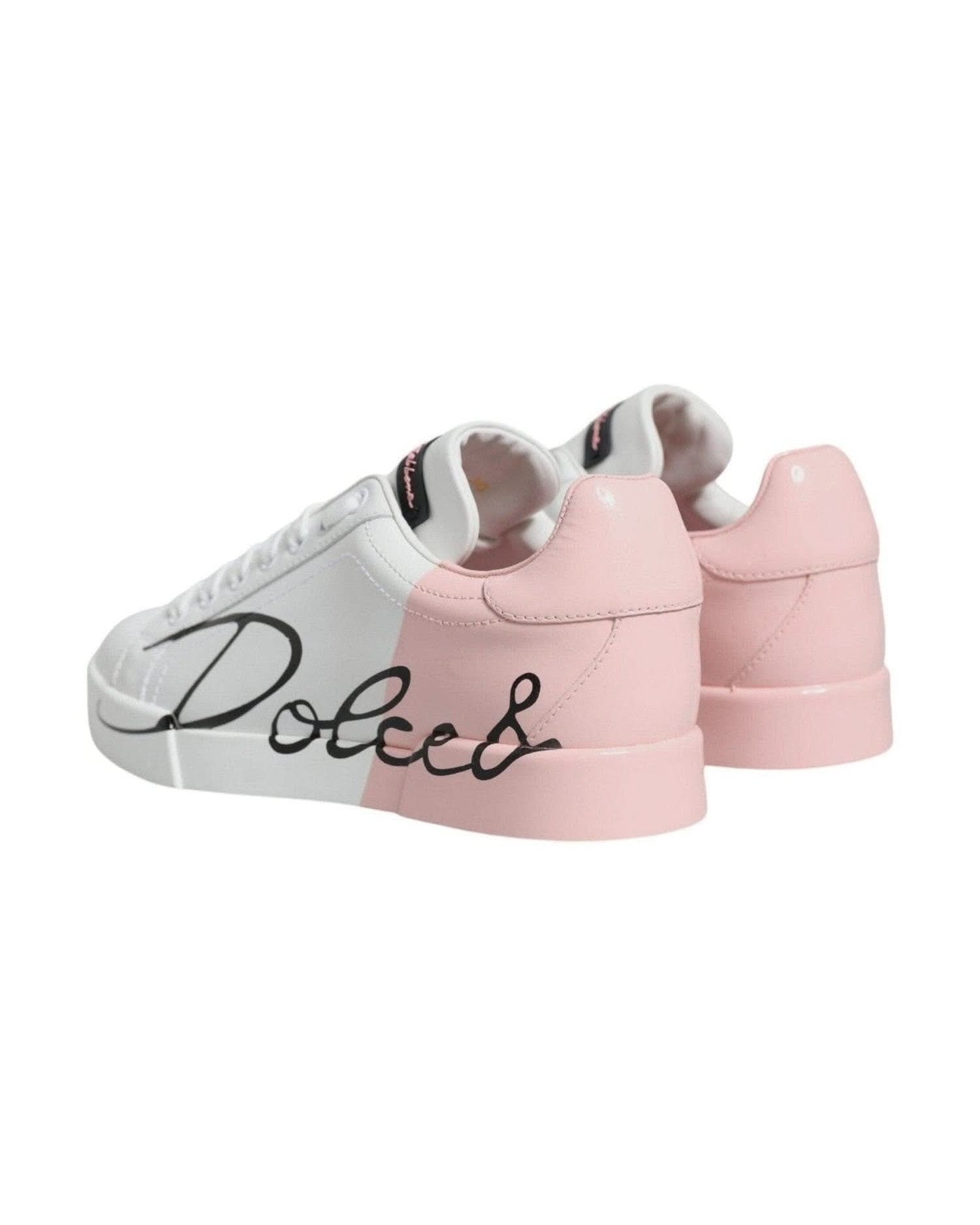 Dolce & Gabbana White Portofino Low Top Sneakers Shoes Sneakers