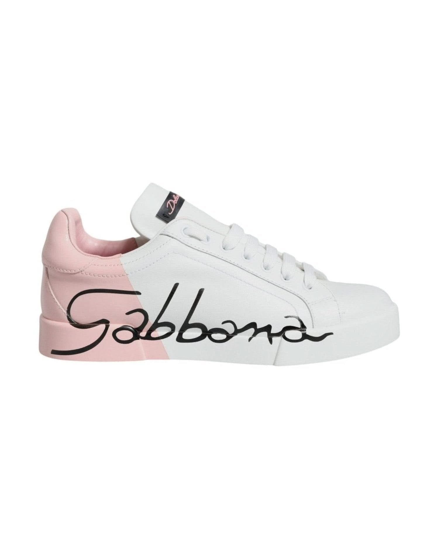 Dolce & Gabbana White Portofino Low Top Sneakers Shoes Sneakers