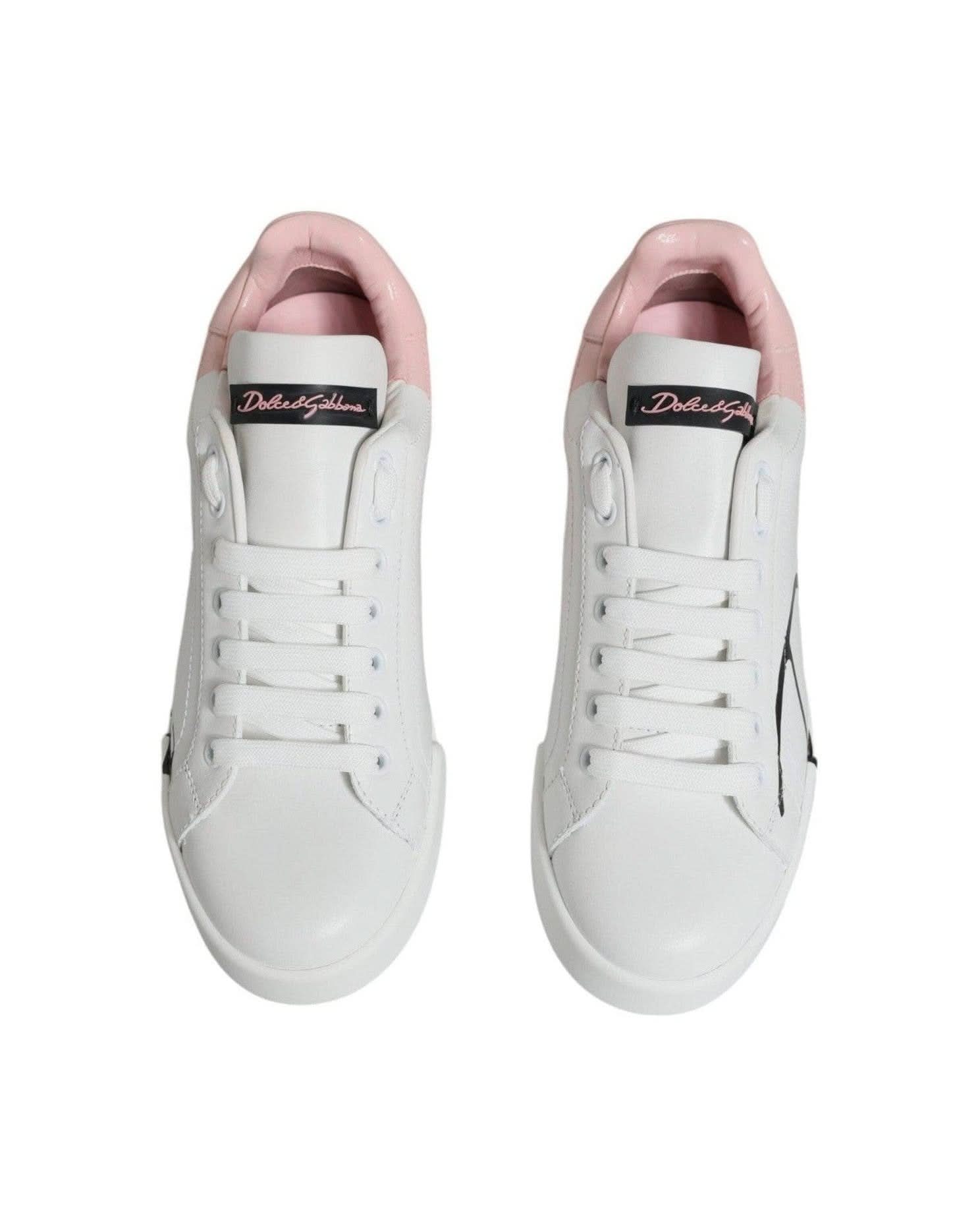 Dolce & Gabbana White Portofino Low Top Sneakers Shoes Sneakers