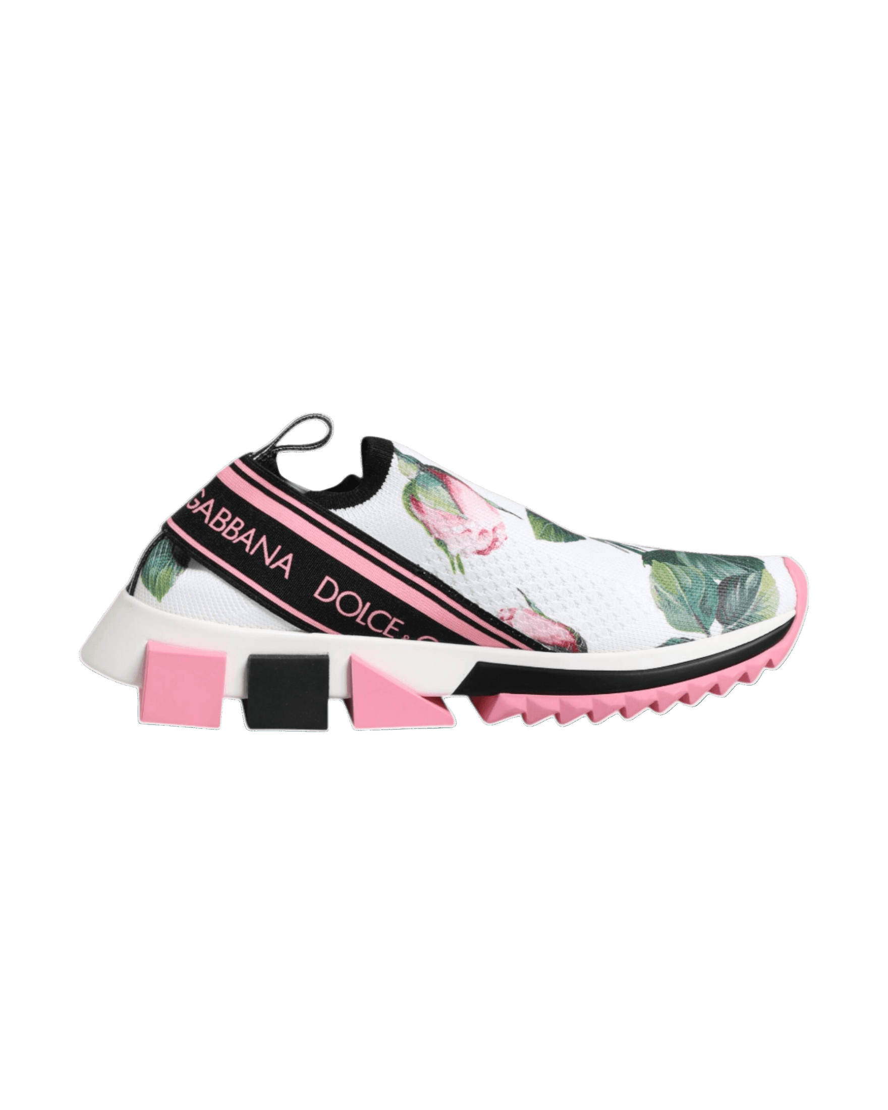 Dolce & Gabbana White Rose Print Sorrento Sneakers Shoes Glam Steals