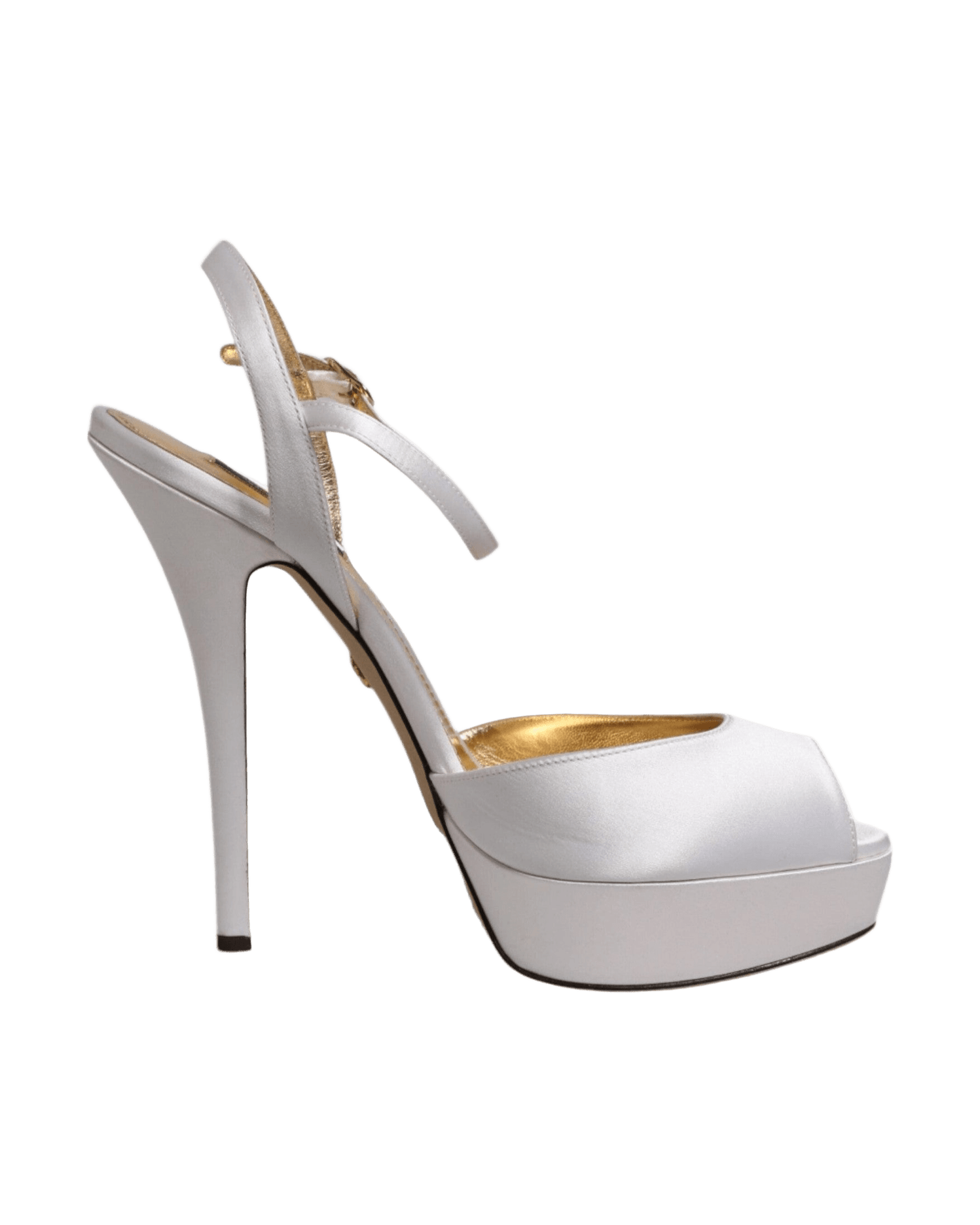 Dolce & White Gabbana Satin Platform Heels Sandals Shoes Glam Steals