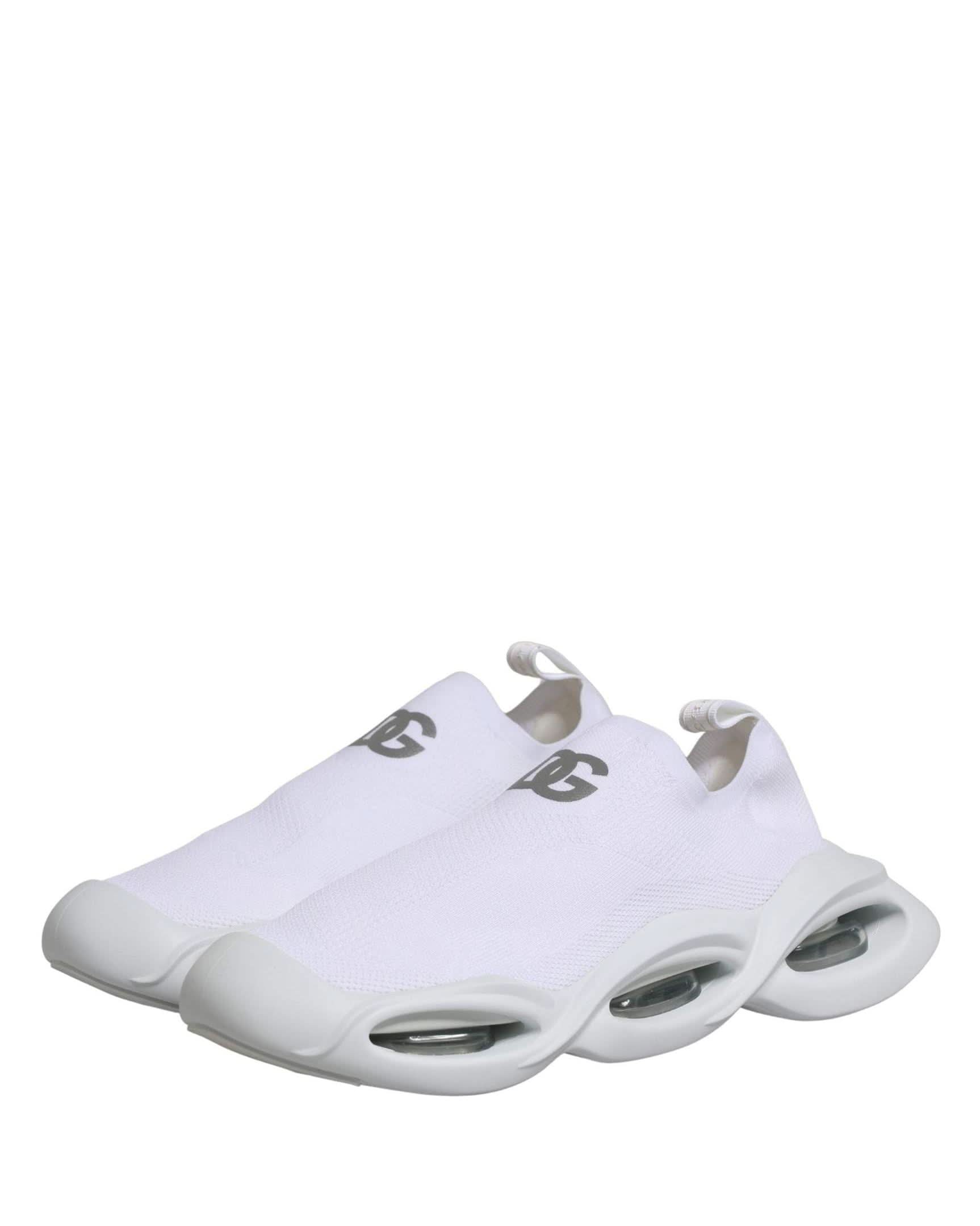 Dolce & Gabbana White Slip On Wave Low Top Sneakers Shoes Glam Steals