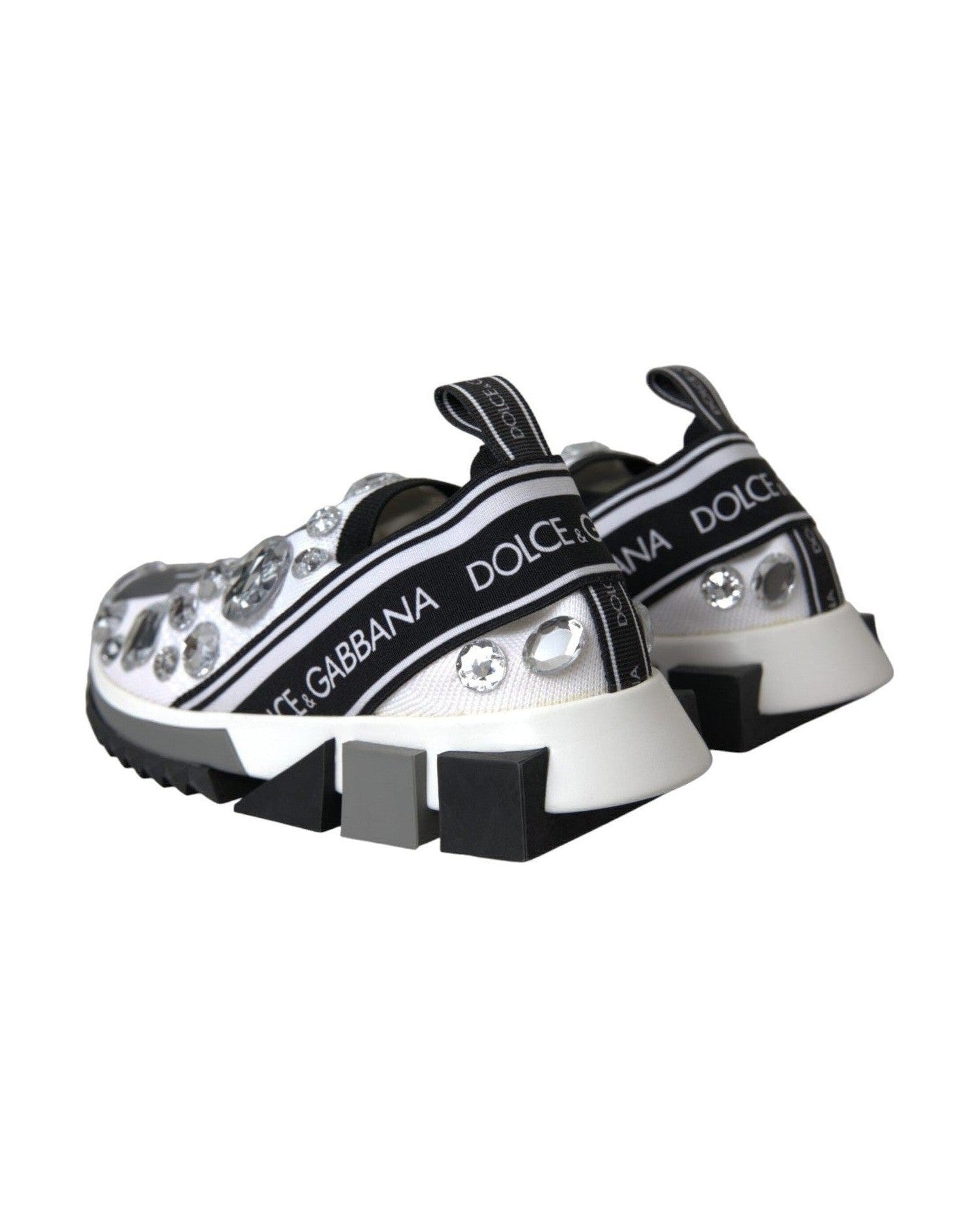 Dolce & Gabbana White Sorrento Crystals Sneakers Shoes Glam Steals