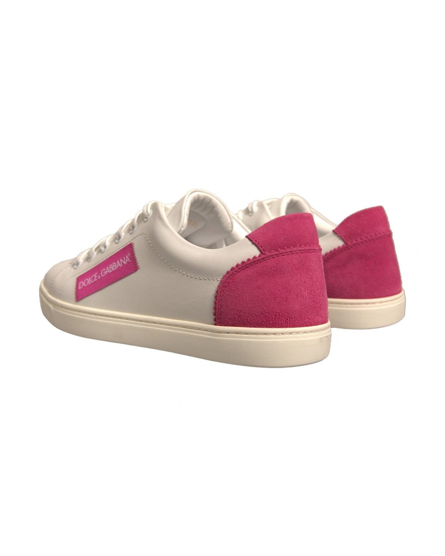 Dolce & Gabbana White Suede Leather Low Top Sneakers Shoes Glam Steals