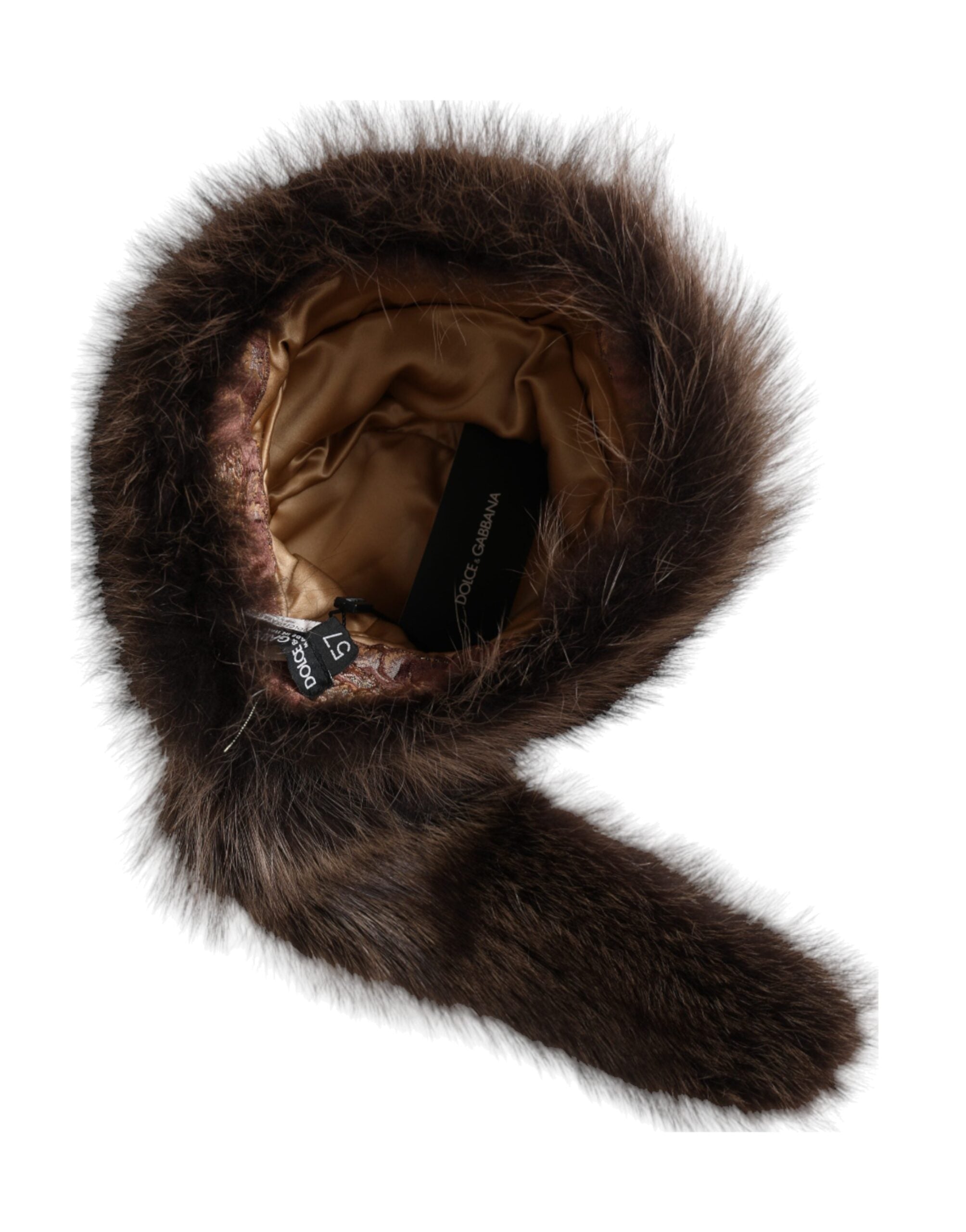 Dolce & Gabbana Women Raccoon Fur Bucket Brown Hat Glam Steals