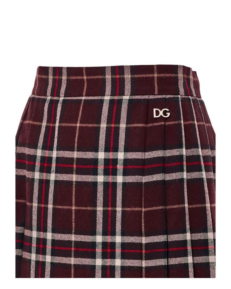 Dolce & Gabbana Wool Bordeaux Mini Skirt Skirts