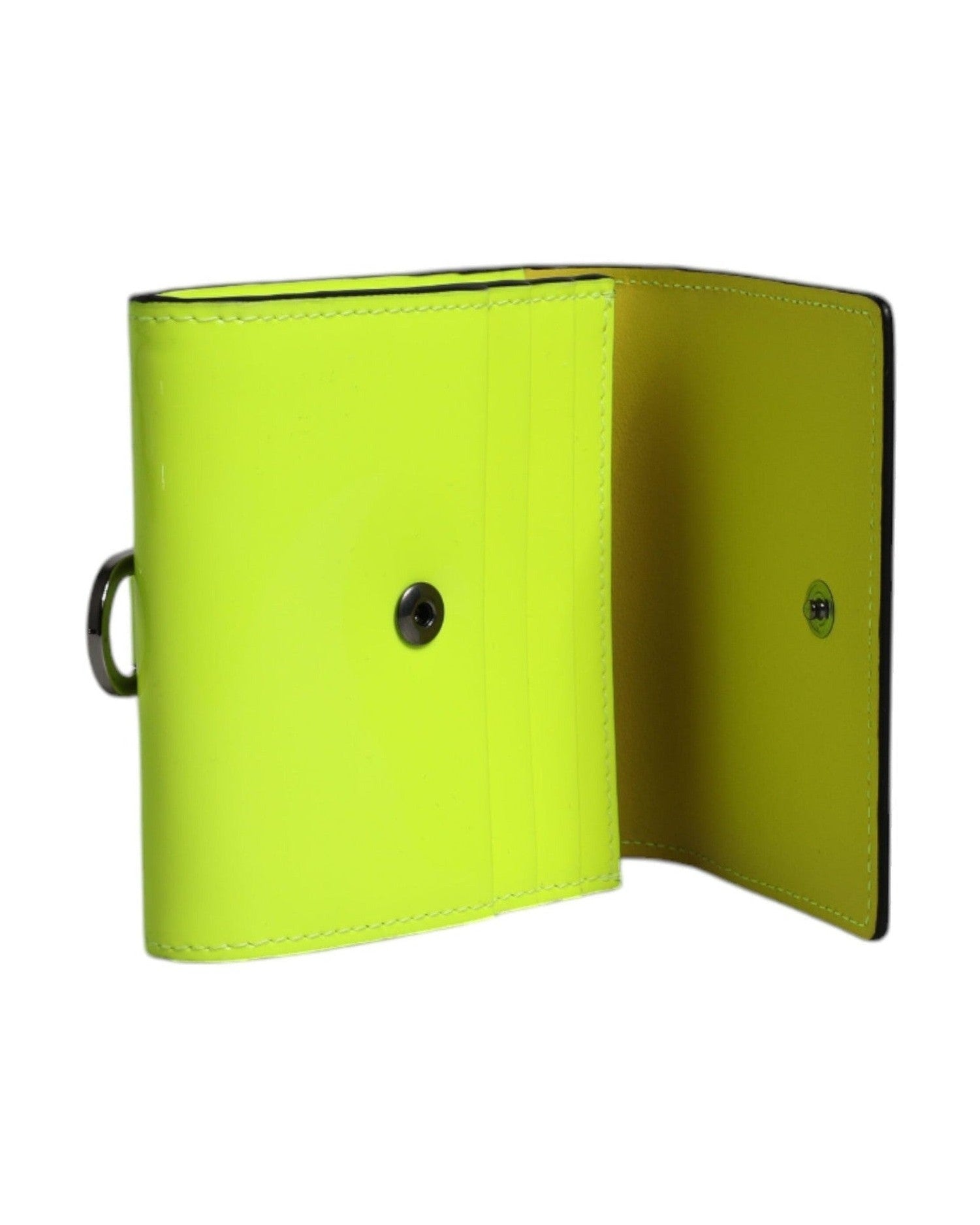 Dolce & Gabbana Bifold Dg Logo Neck Strap Cardholder Yellow Green Wallet Glam Steals