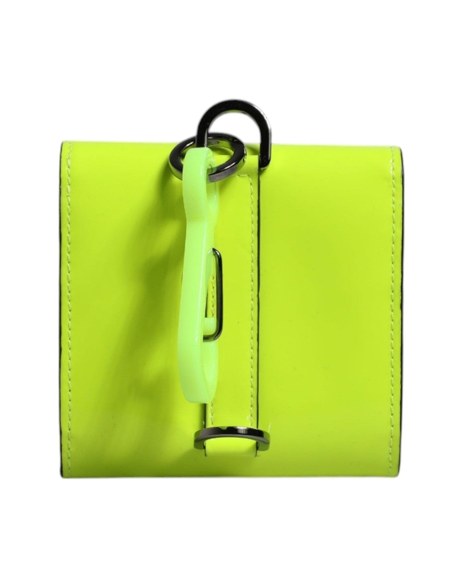 Dolce & Gabbana Bifold Dg Logo Neck Strap Cardholder Yellow Green Wallet Glam Steals