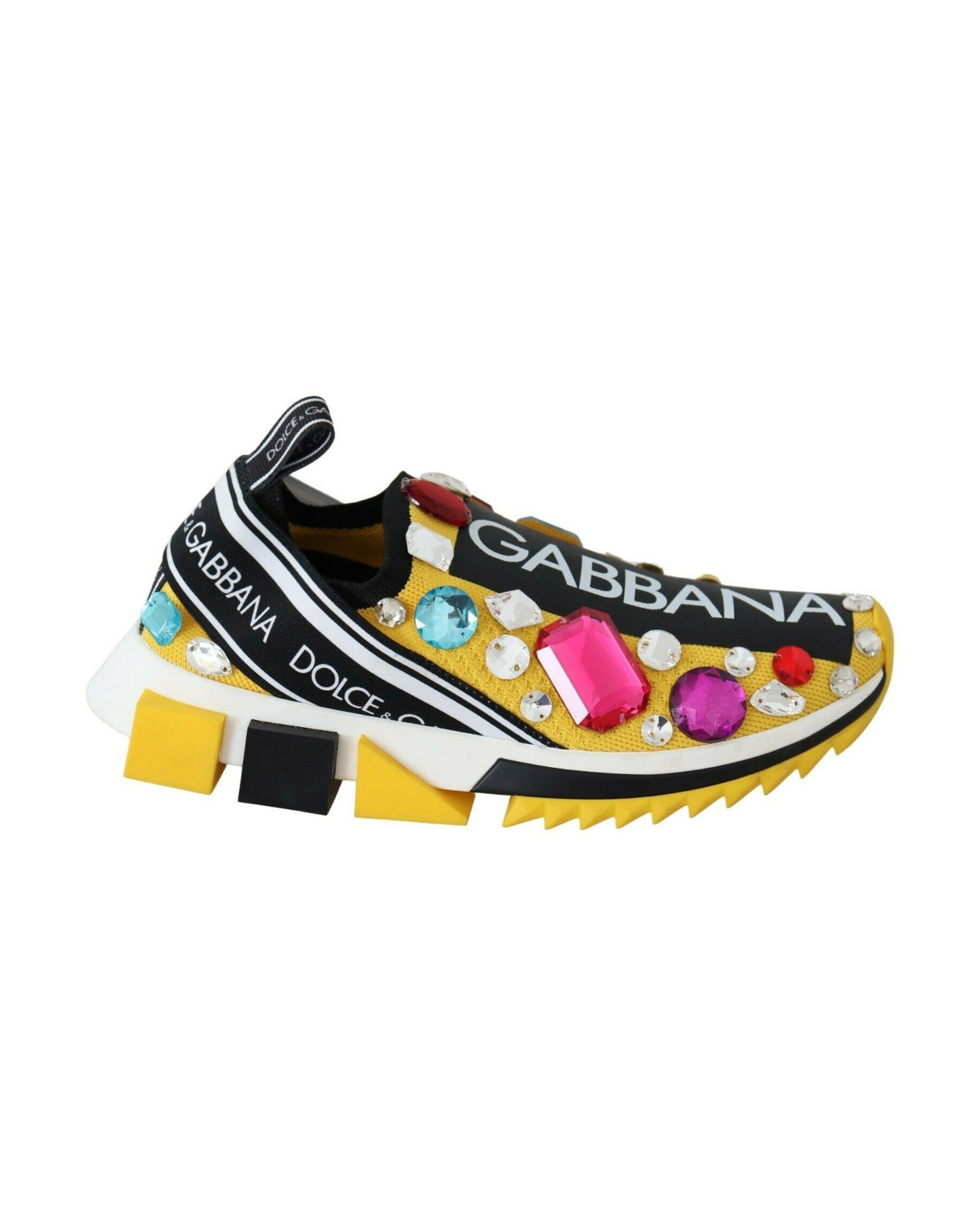 Dolce & Gabbana Yellow Crystals Sneakers Shoes Glam Steals