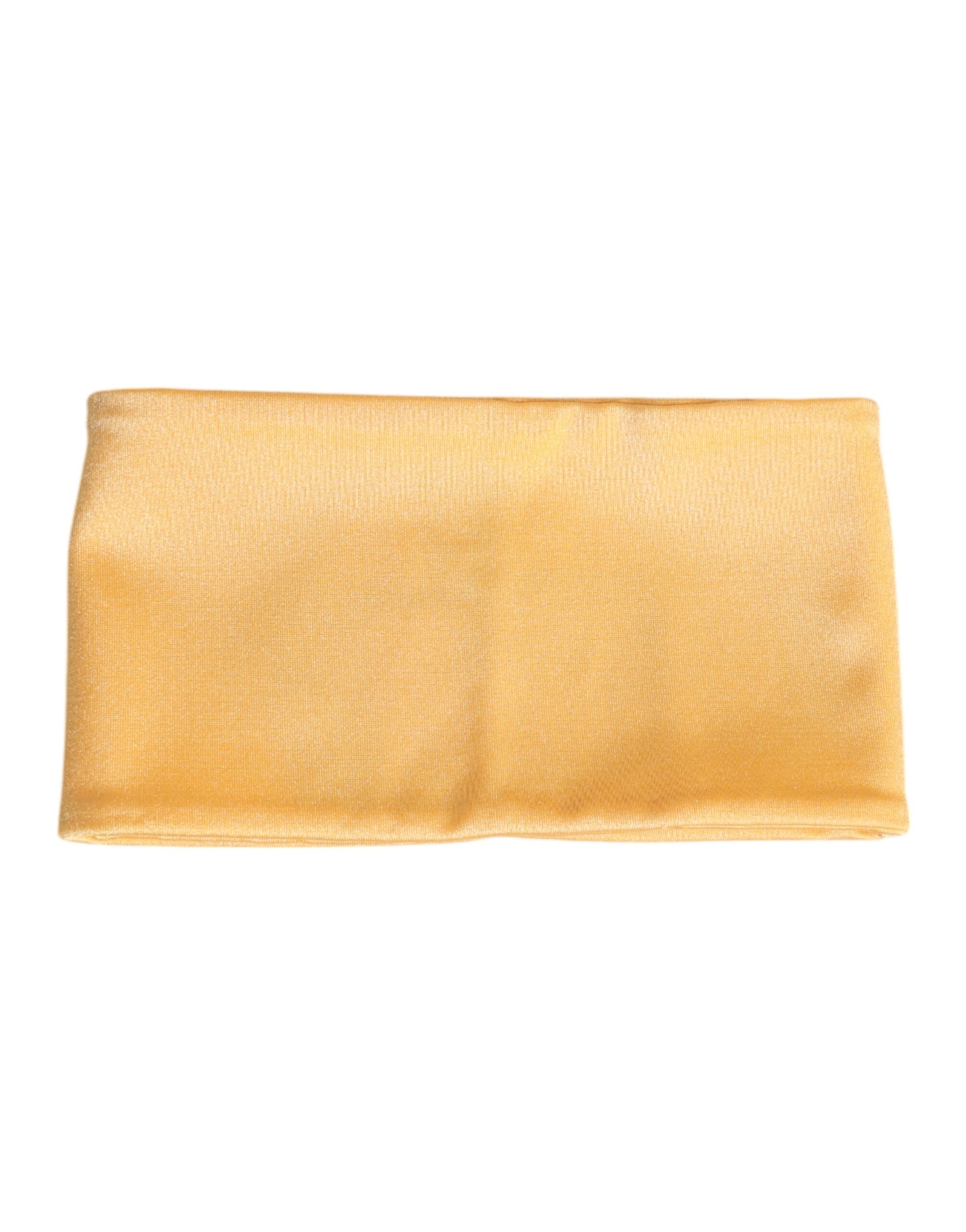 Dolce & Gabbana Yellow Nylon Stretch Women Neck Warmer Scarf Glam Steals