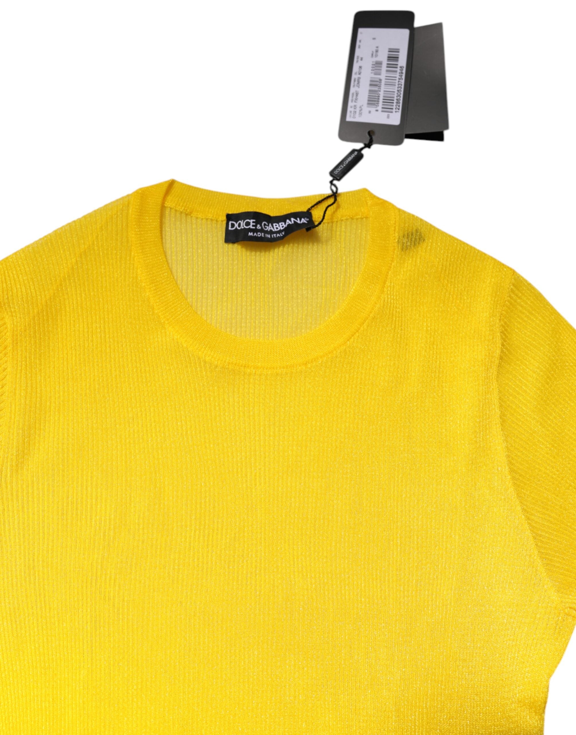 Dolce & Gabbana Yellow Polyester Women Pullover Top Sweater Glam Steals