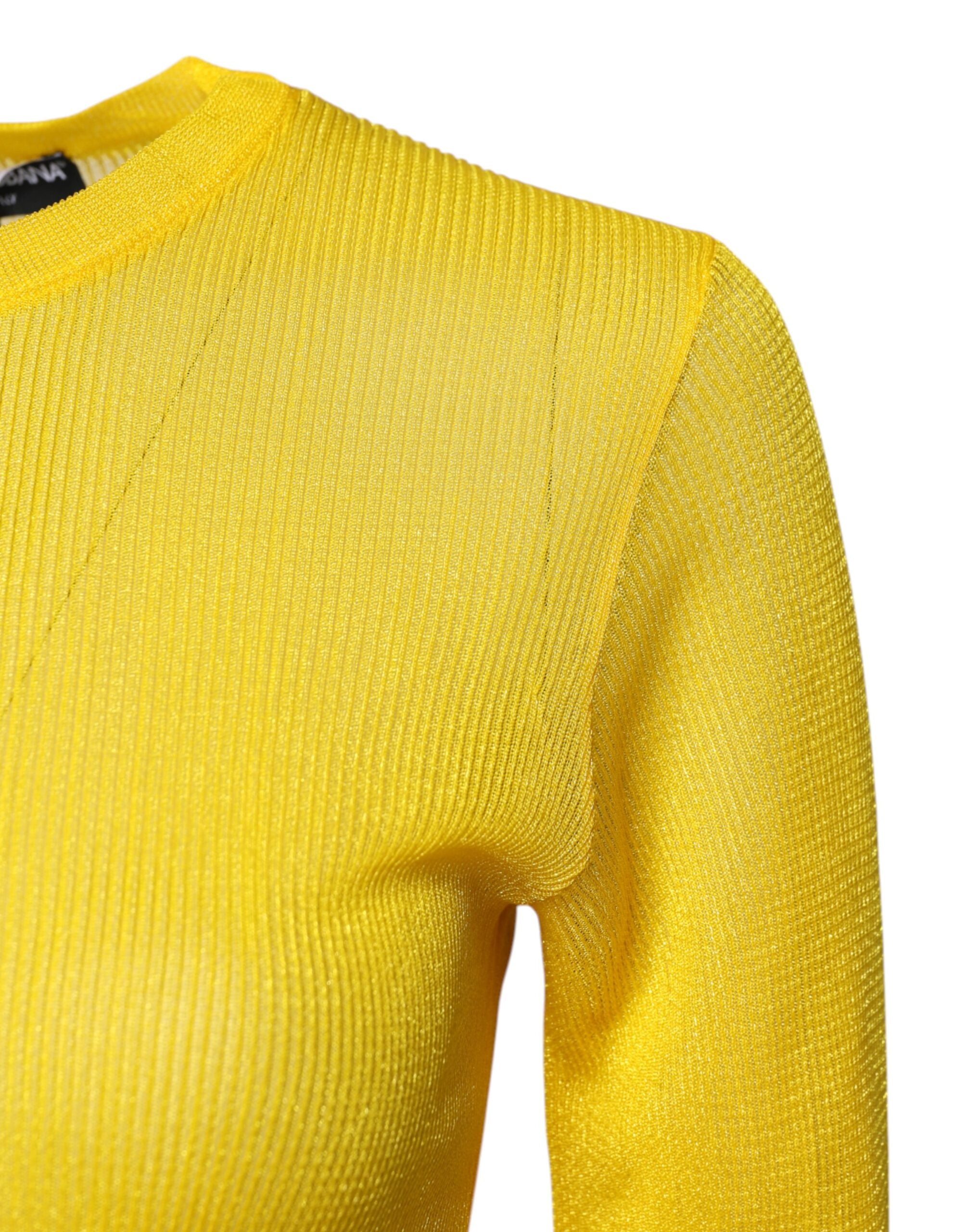 Dolce & Gabbana Yellow Polyester Women Pullover Top Sweater Glam Steals