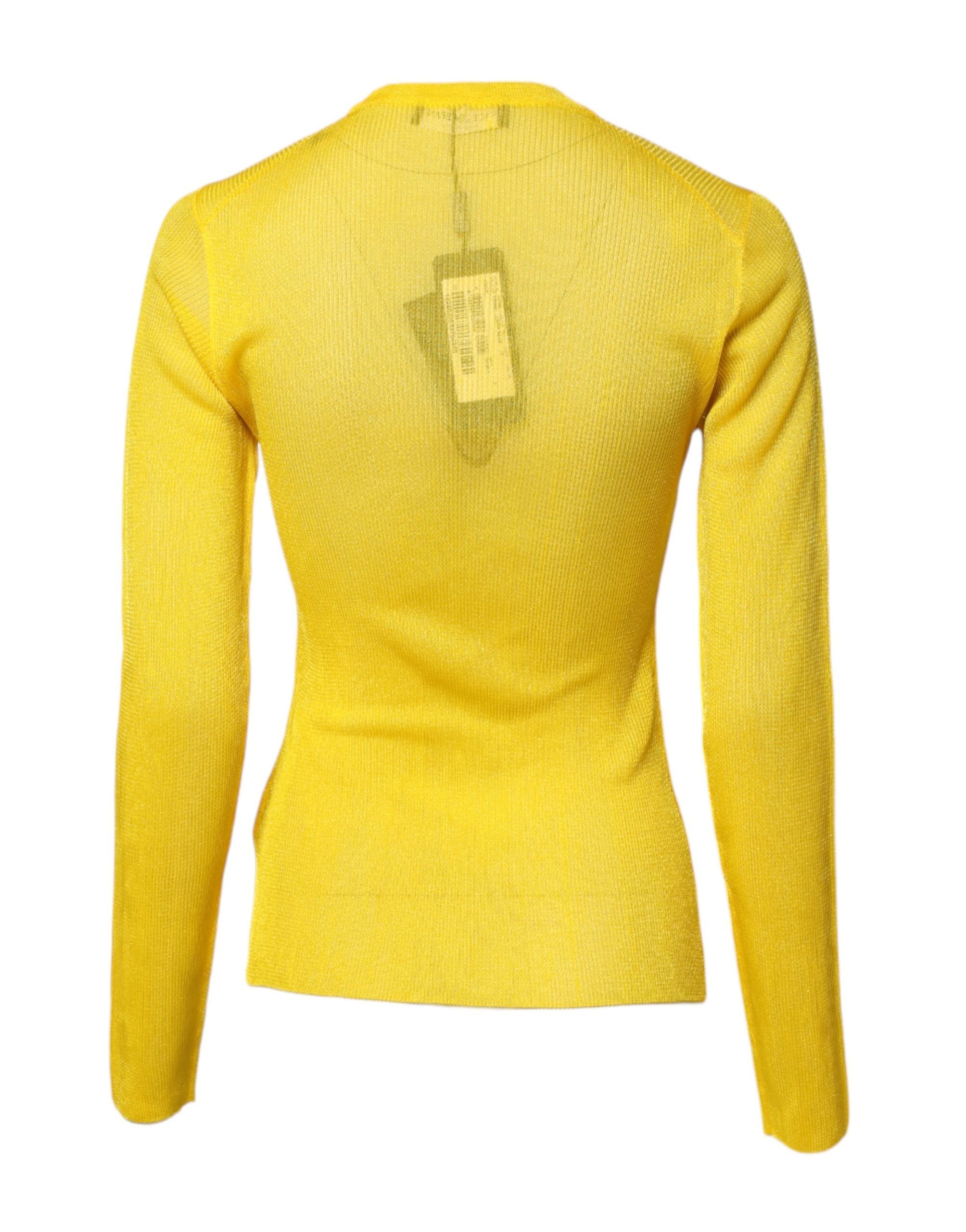 Dolce & Gabbana Yellow Polyester Women Pullover Top Sweater Glam Steals