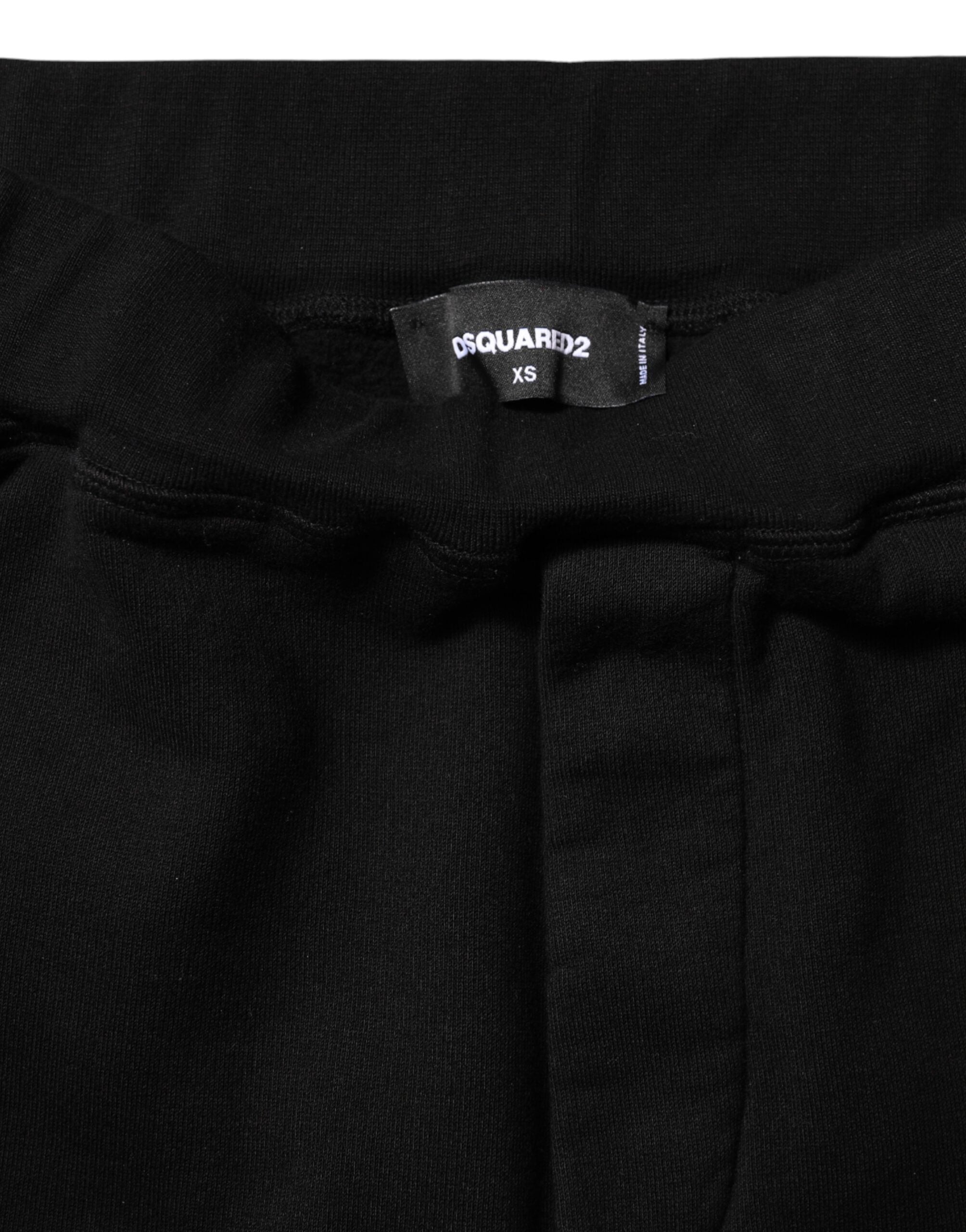 Dsquared² Black Cotton Red Straight Fit Jogger Pant Glam Steals