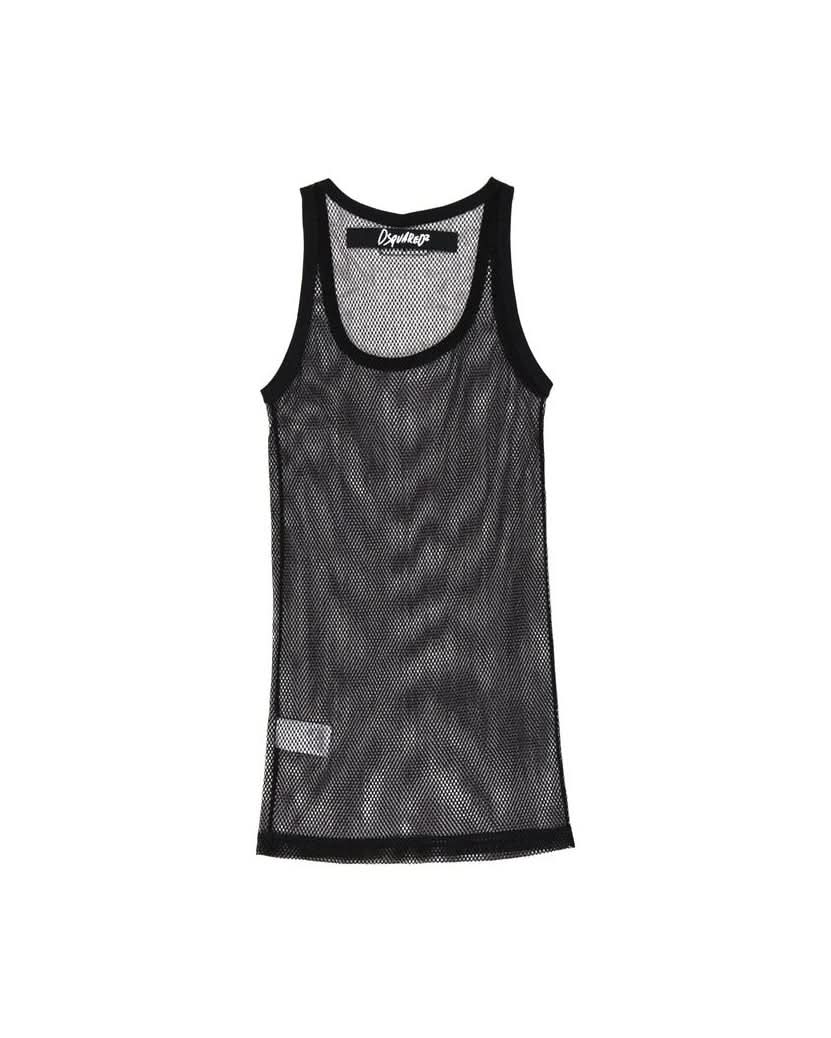 Dsquared² Black Cotton Tank Top Tank Tops