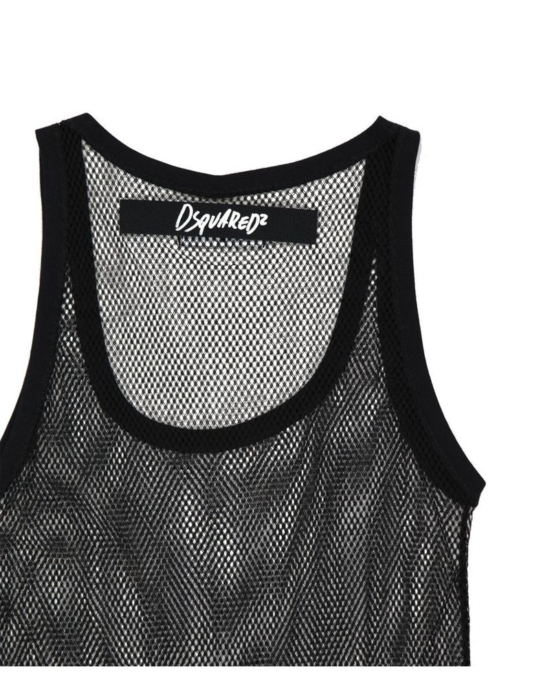 Dsquared² Black Cotton Tank Top Glam Steals