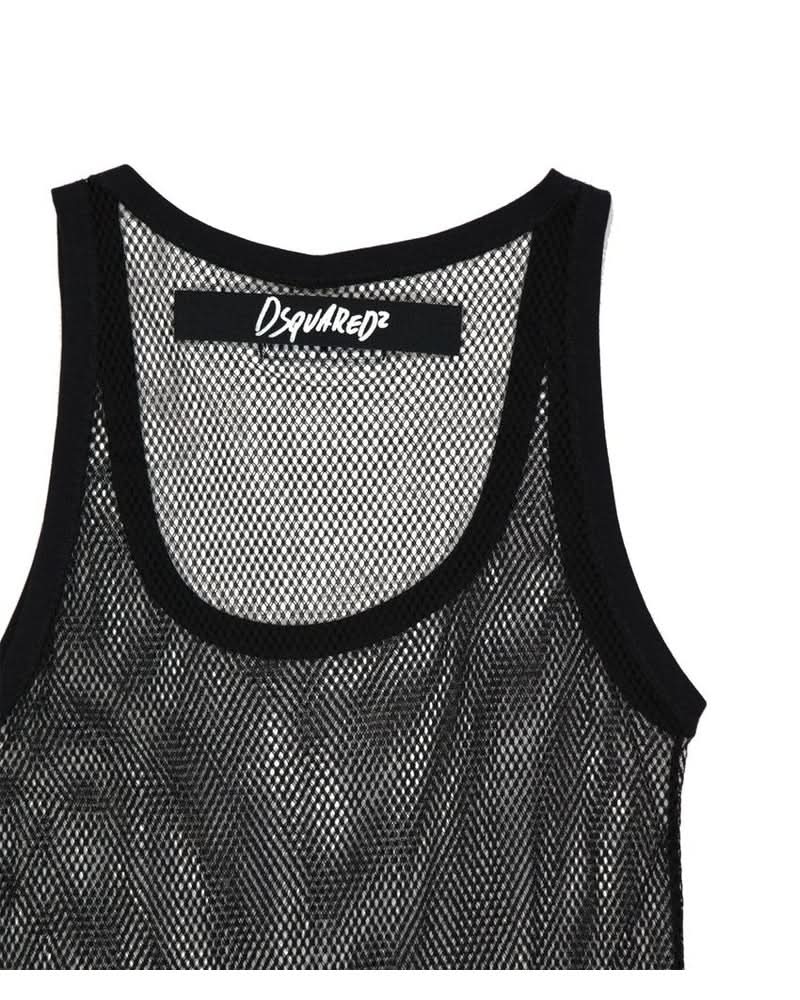 Dsquared² Black Cotton Tank Top Tank Tops