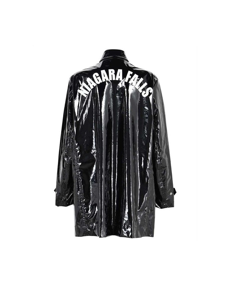 Dsquared² Black Polyethylene Coat Glam Steals